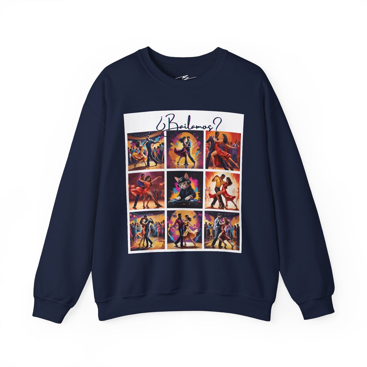 Bailamos? Latin Dance Collage Sweatshirt | DJ Cat Salsa Bachata Art | Vibrant Social Dancing | BailaFashion Streewear | Dance Practice Wear