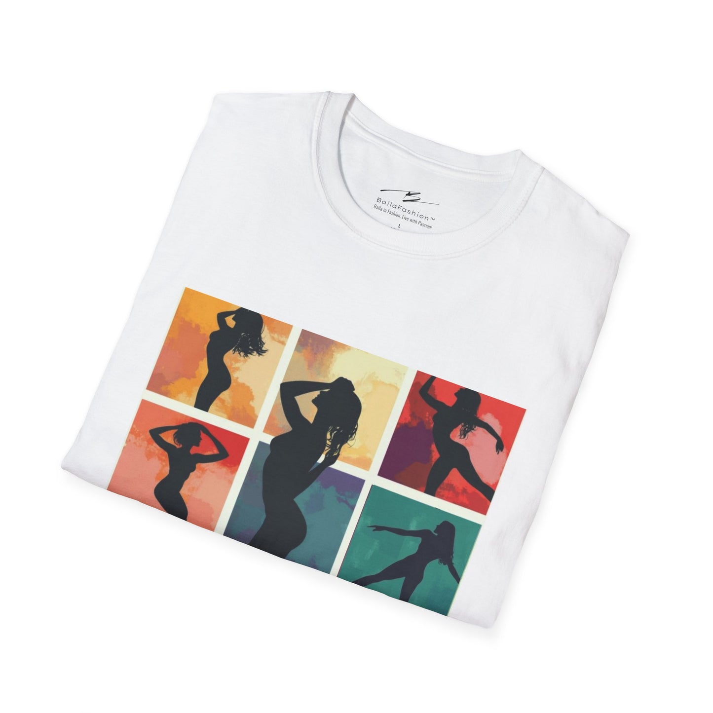 Dance Silhouette Grid T-Shirt | Colorful Dancer Collage Tee | Modern Dance Art | Contemporary Ballet Jazz Hip-Hop | Vibrant Dance Shirt