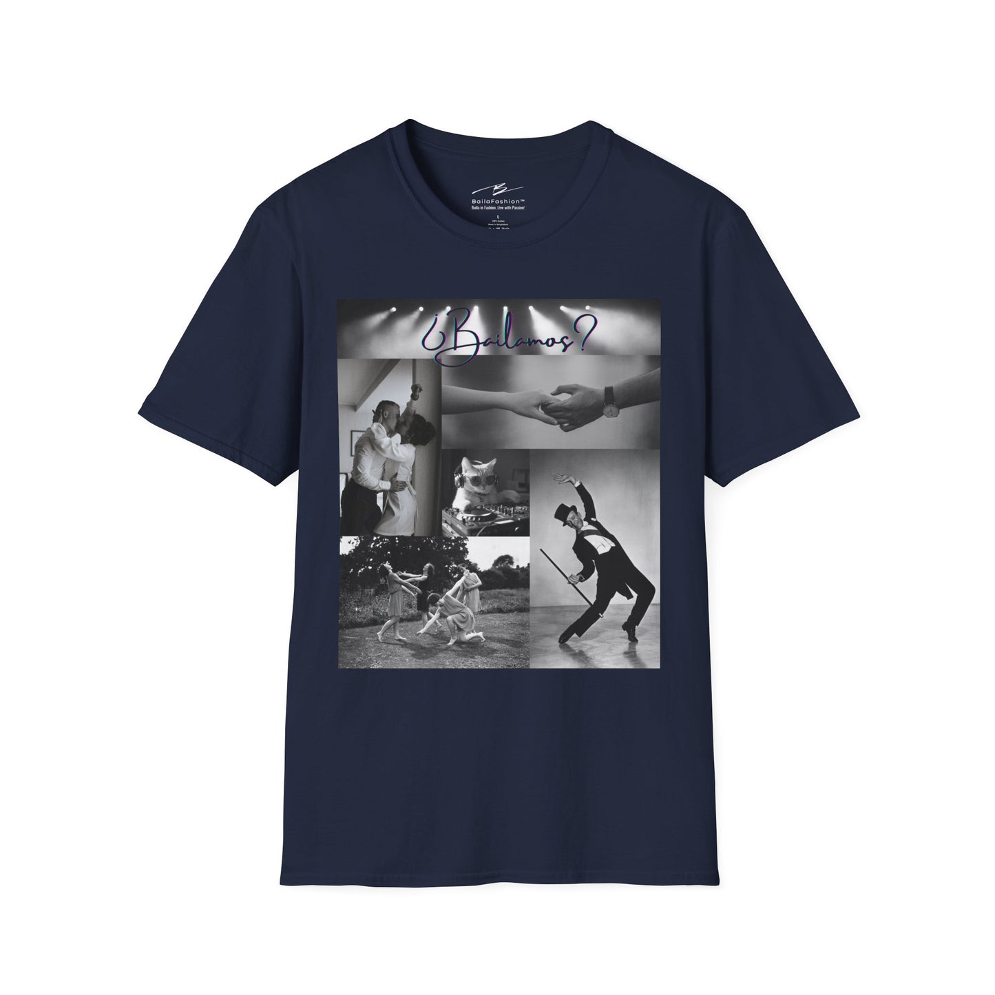 Bailamos Dance Collage T-shirt | DJ Cat Latin Dance Moments | Vintage Dance Couples | Matching Dance Tops | Dance Lifestyle | Practice Tee