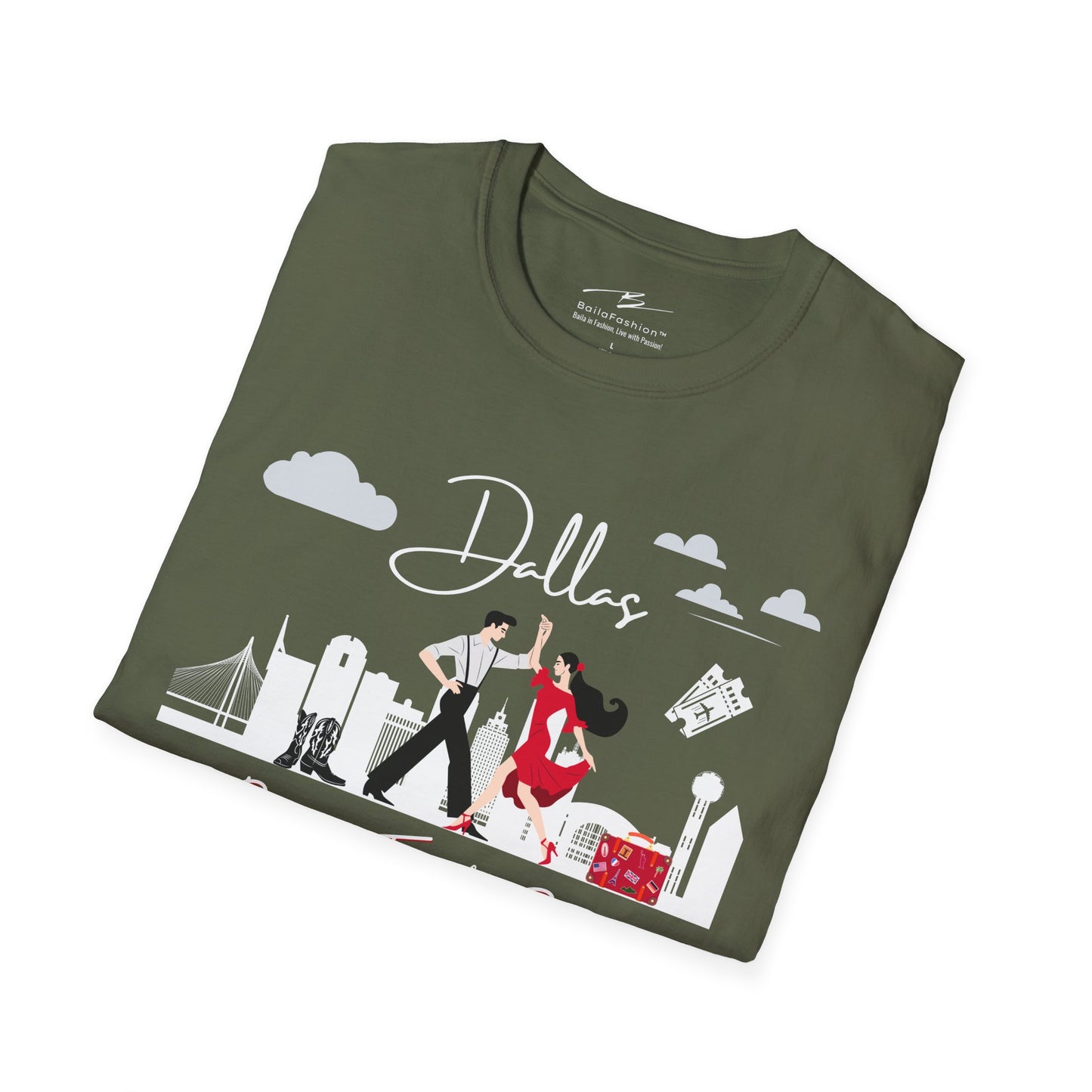 Dallas Dance Travel Repeat T-shirt | Big D Latin Dance Scene | Texas Salsa Bachata | Cowboy Boot Dance Gift | BailaFashion Dance Lifestyle