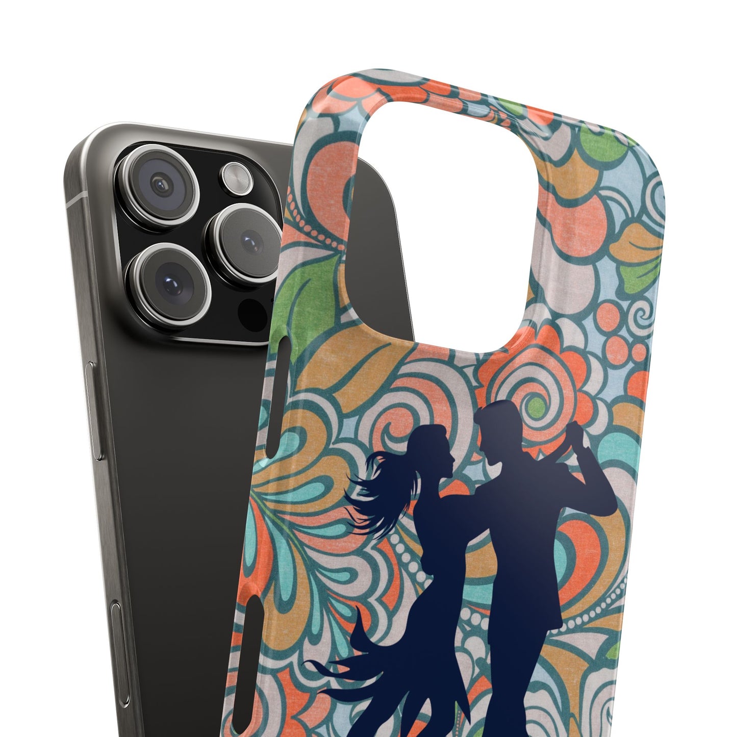Retro Paisley iPhone Case | Latin Dance Couple | Vintage Salsa Art | Floral Dance Design | BailaFashion Dance Lifestyle