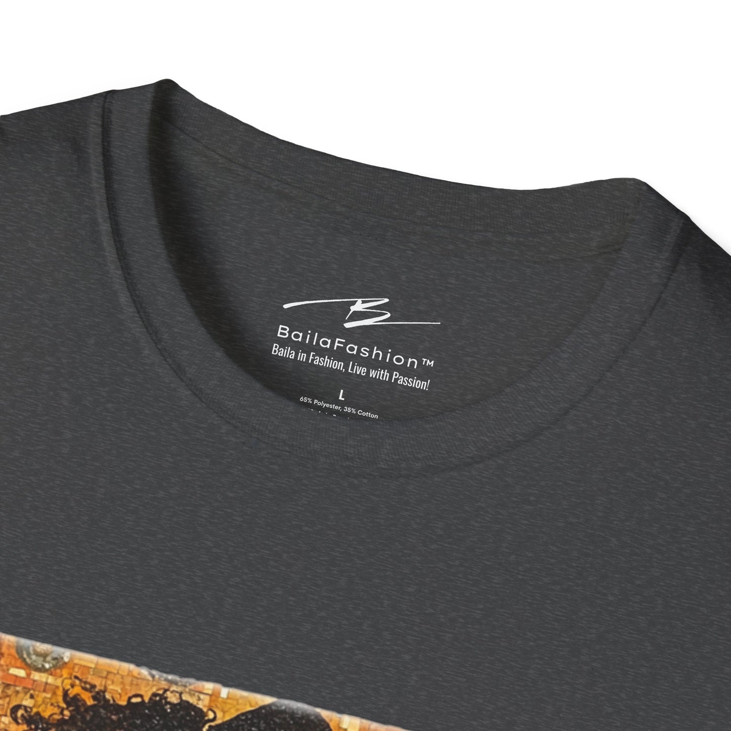 Amber Embrace T-Shirt | Klimt-Inspired Latin Dance Art | Salsa Bachata Couple | Dance Practice Wear | BailaFashion Streewear | Unisex Tee