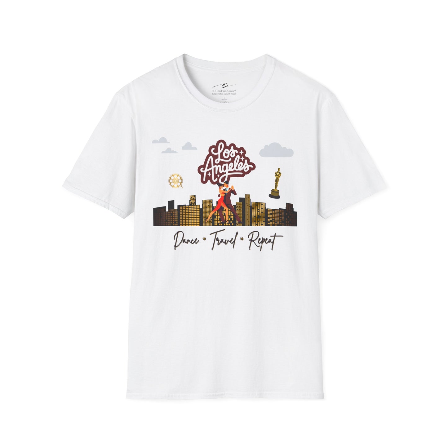Los Angeles Dance Travel Repeat T-shirt | LA Latin Dance Scene | Hollywood Salsa Bachata | West Coast Dance Gift | BailaFashion Lifestyle