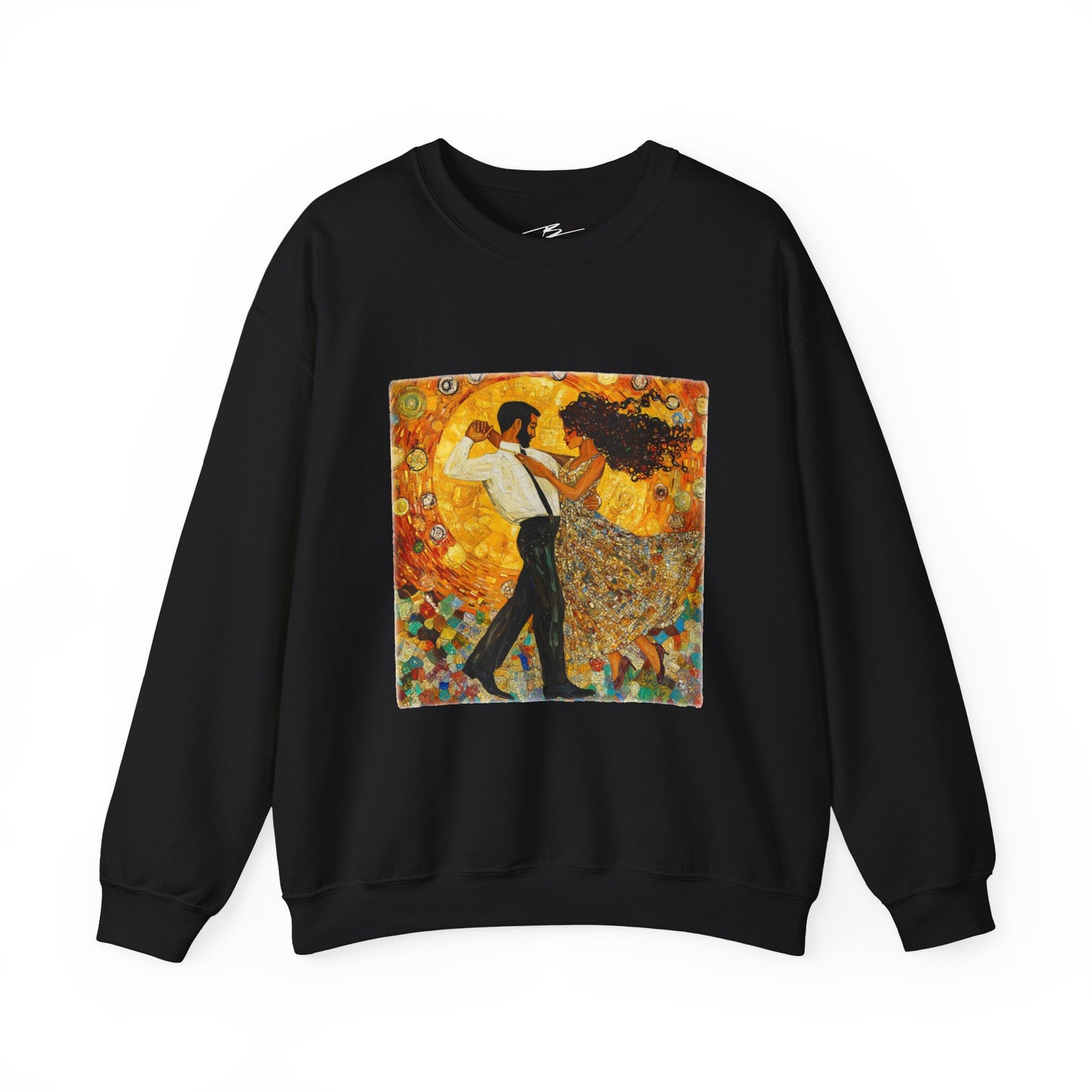 Golden Rhythm Dance Sweatshirt | Latin Dancer Couple | Bachata Salsa | BailaFashion Dance Lifestyle | Klimt Inspired Art | Cozy Sweater