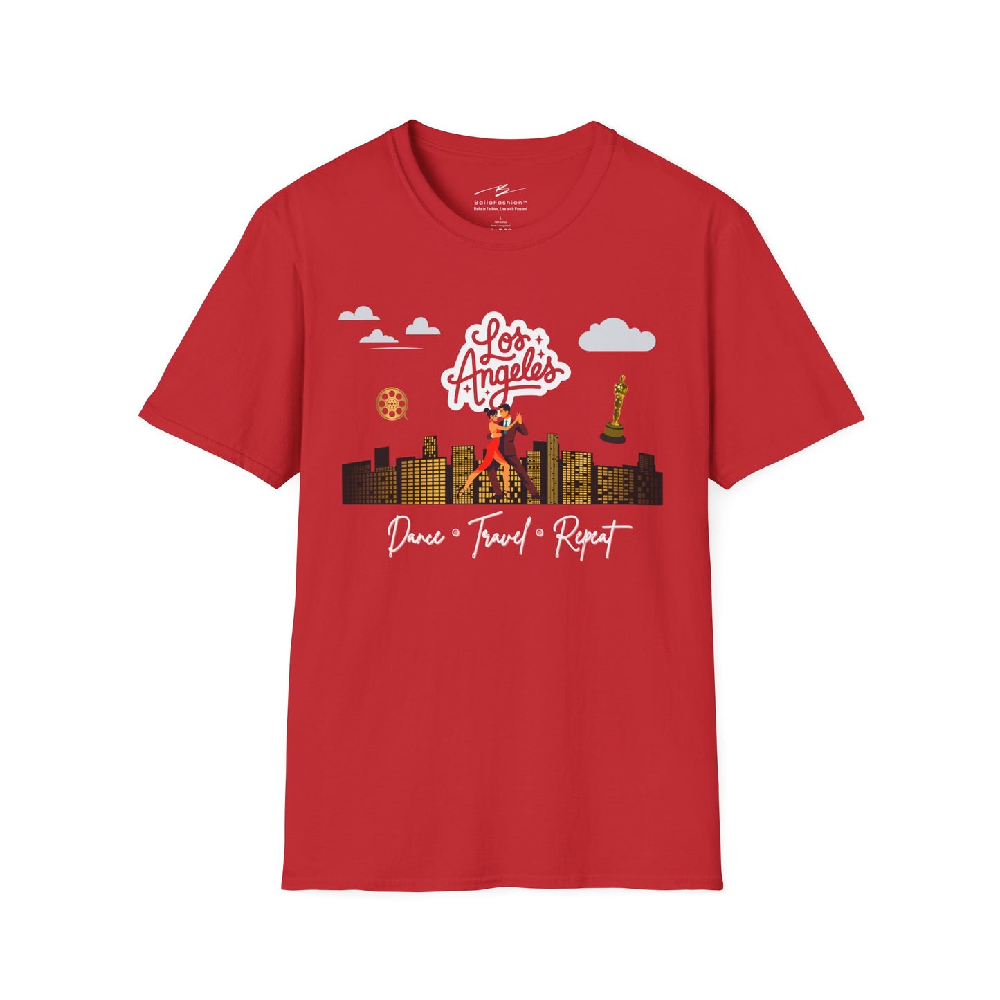Los Angeles Dance Travel Repeat T-shirt | LA Latin Dance Scene | Hollywood Salsa Bachata | West Coast Dance Gift | BailaFashion Lifestyle