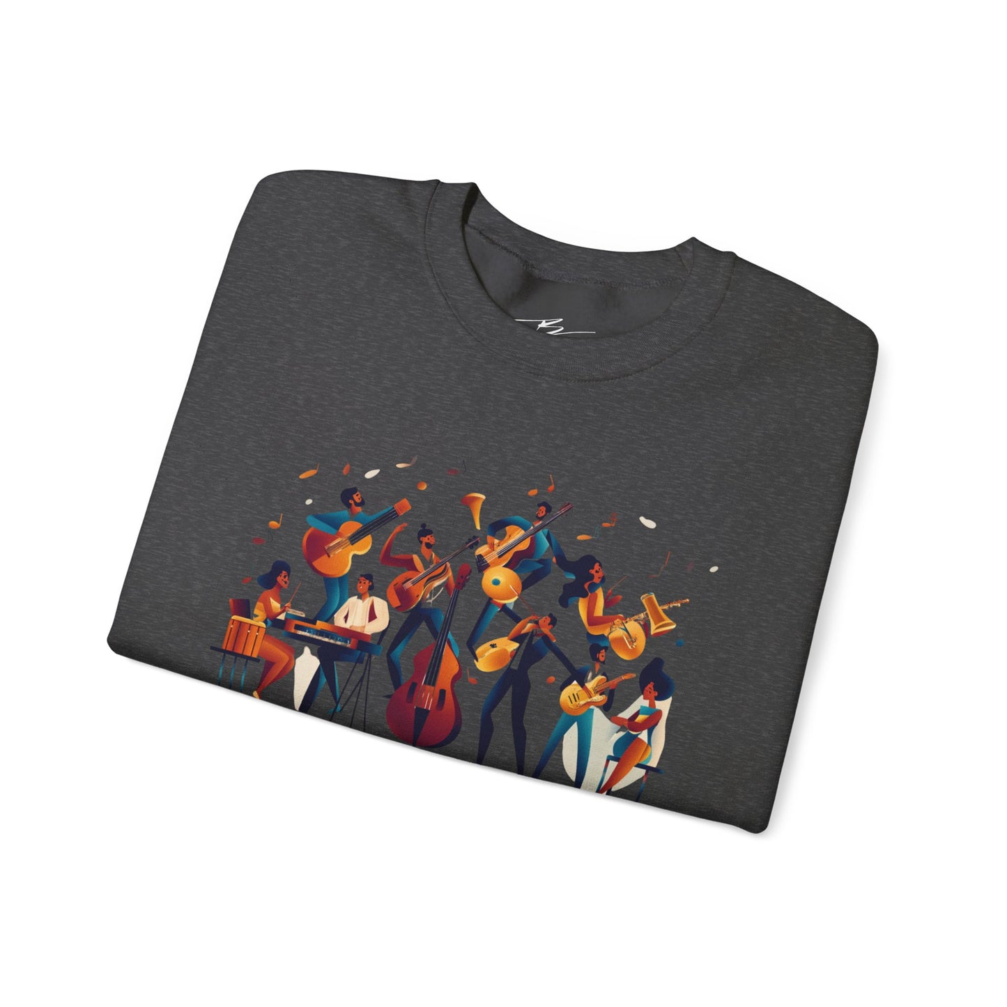 Salsa Orchestra Band Sweatshirt | Modern Music Art | Latin Jazz Illustration | Musician Dancer Gift | BailaFashion Comfy Couple Casual Wear