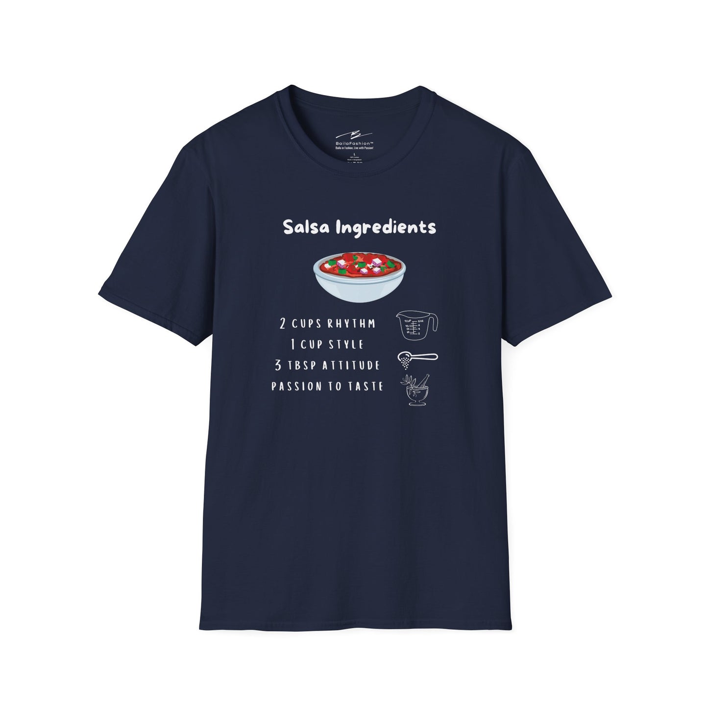 Salsa Ingredients Recipe T-Shirt | Latin Dance Humor | Rhythm Style Attitude | Dancer Gift | Dance Lifestyle | Matching Couple Tops