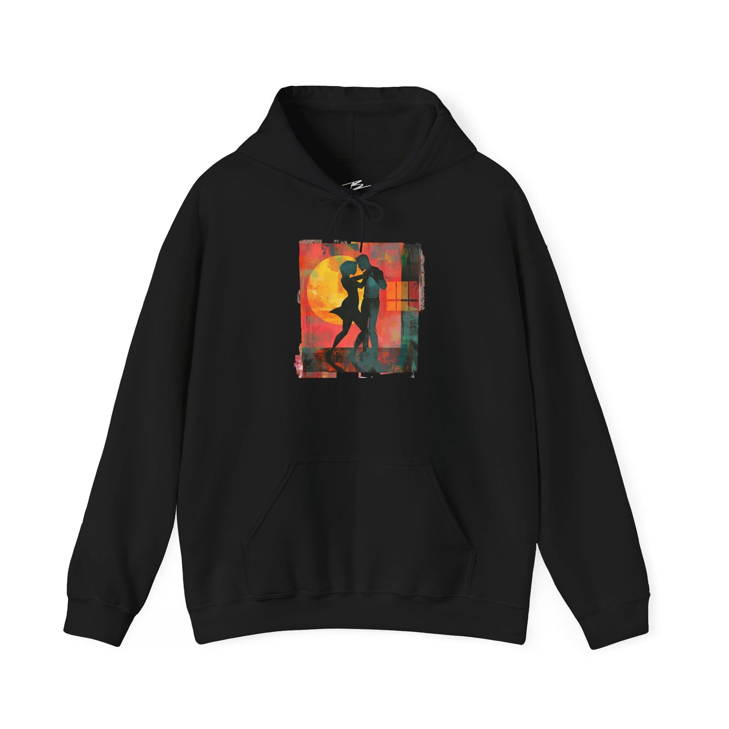 Sunset Connection Hoodie | Latin Dance Silhouette Art | Salsa Bachata Dancer Gift | Vibrant Dance Embrace | BailaFashion Dance Lifestyle