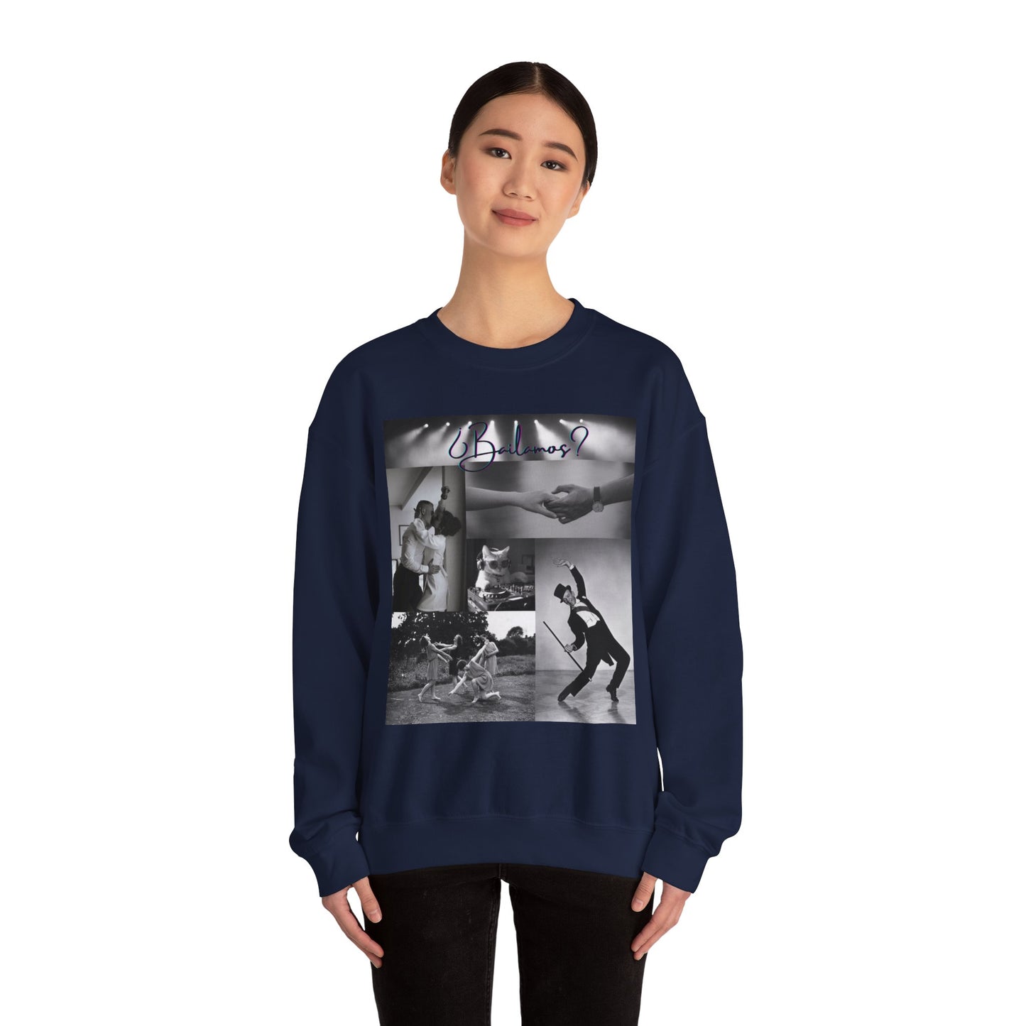 Bailamos Dance Collage Sweatshirt | Elegant Dance Couples | DJ Cat Latin Moments | Matching Couple Tops | Dance Lifestyle | Practice Wear