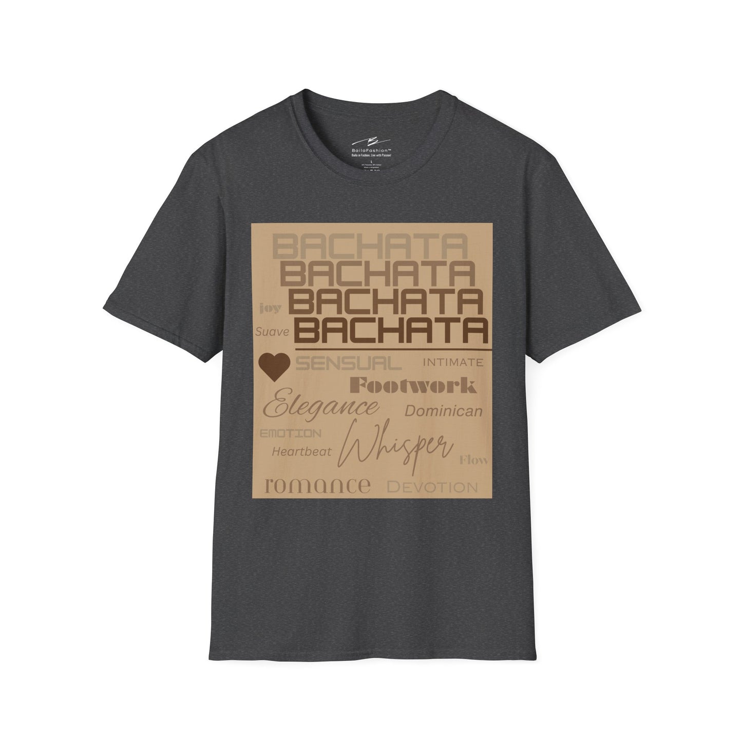 Bachata Essence T-Shirt | Latin Dance Typography Tee | Sensual Rhythm Elegance | Bachata Dancer Gift | BailaFashion Studio Dancewear
