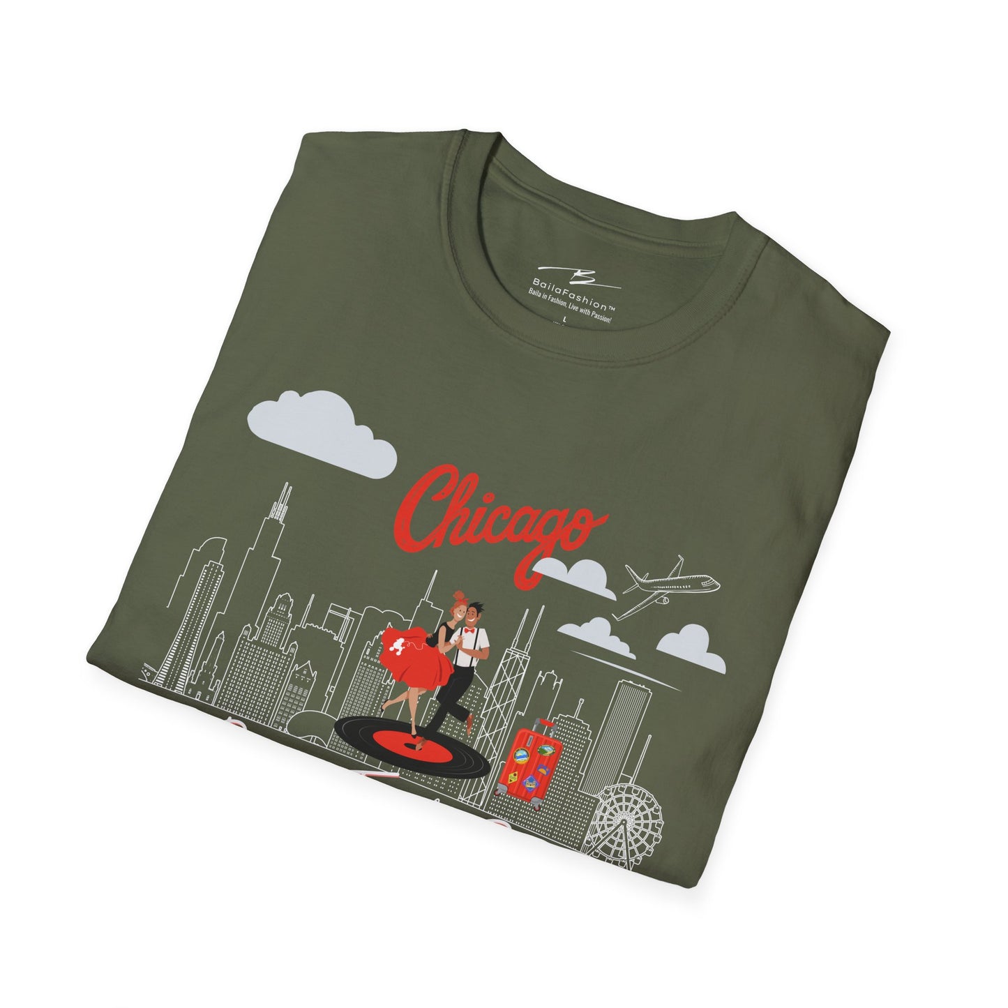 Chicago Dance Travel Repeat T-shirt | Windy City Latin Dance | Chi-town Salsa Bachata | Dance Congress Gift | BailaFashion Dance Lifestyle