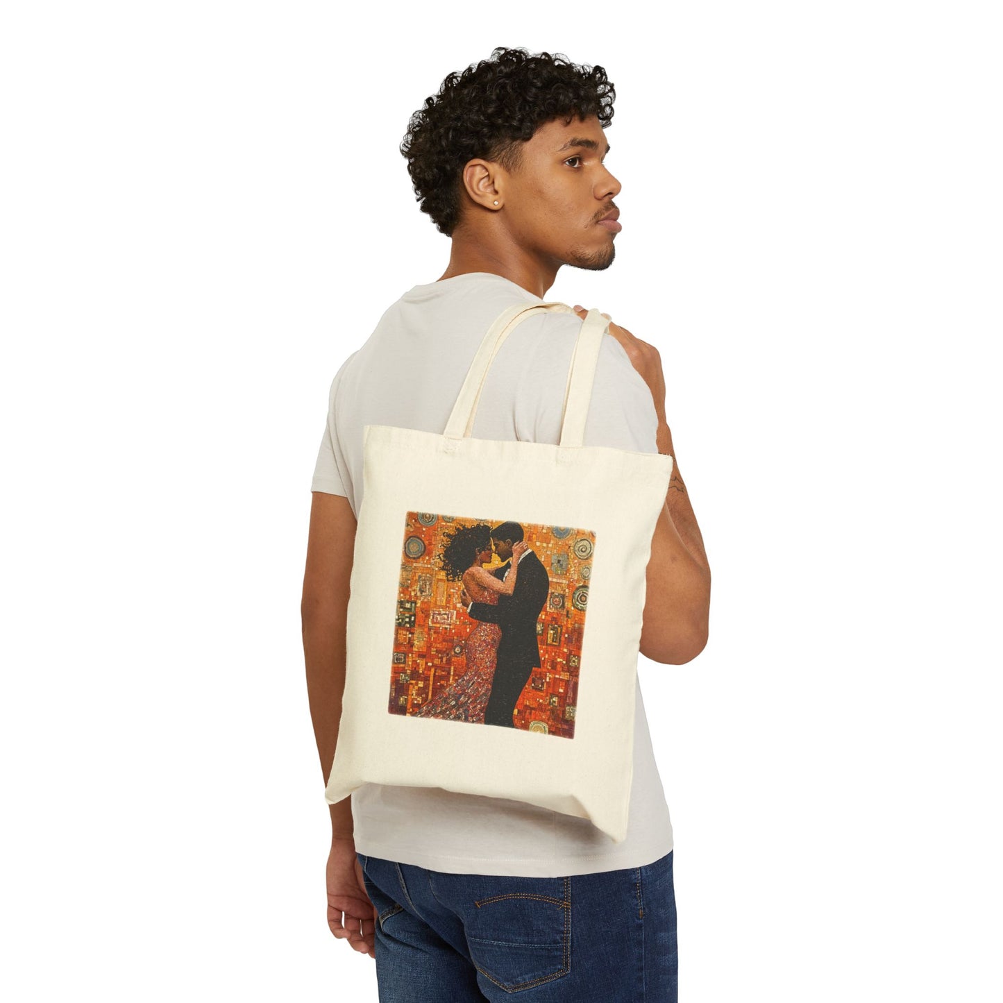 Dance Couple Tote Bag | Mosaic Bachata Art | Close Connection Dance Artwork | Latin Dancer Carry All | BailaFashion Dance Lifestyle