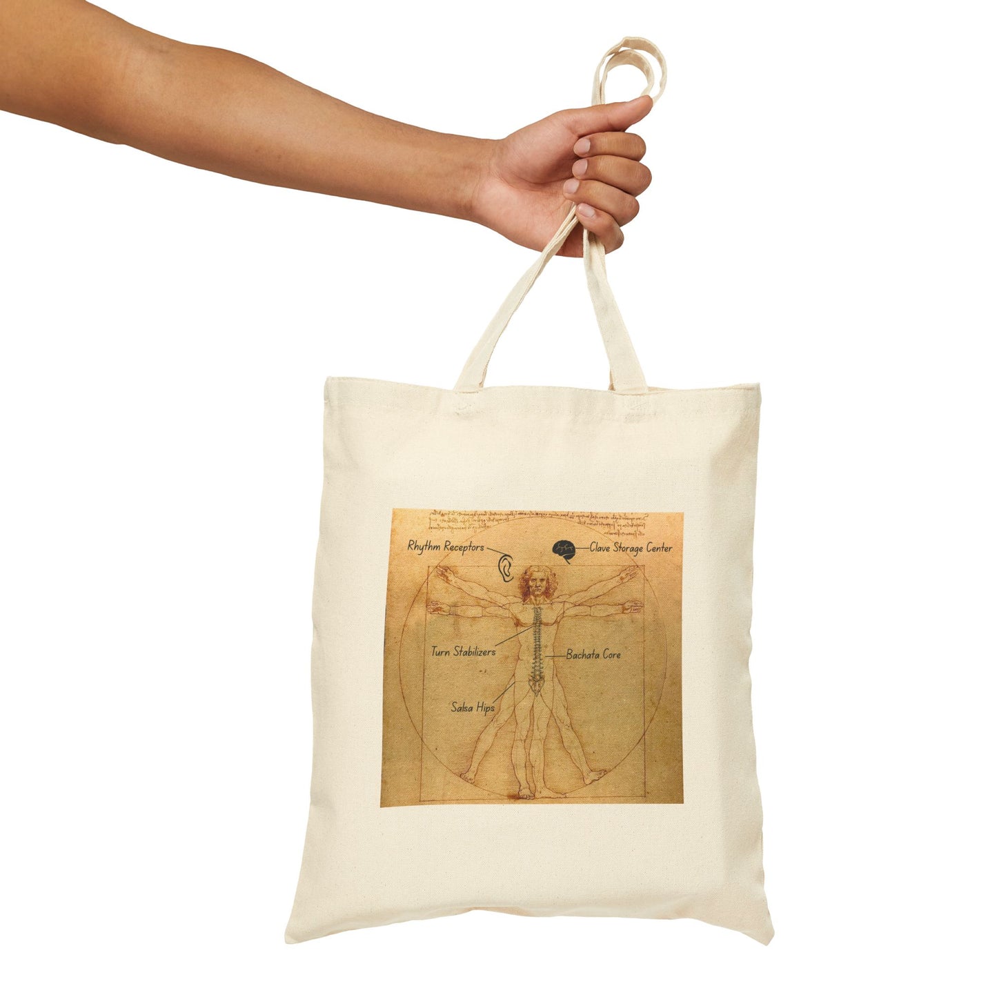 Vitruvian Dancer Tote Bag | Latin Dance Anatomy | Salsa Bachata Accessories | Dance Science Carry All | BailaFashion Dance Lifestyle