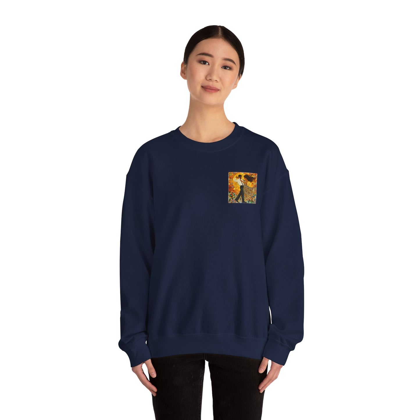 Golden Rhythm Pocket Print Sweatshirt | Latin Dance Art | Salsa Bachata Couple | Dance Lifestyle Streetwear | BailaFashion Couple Sweater