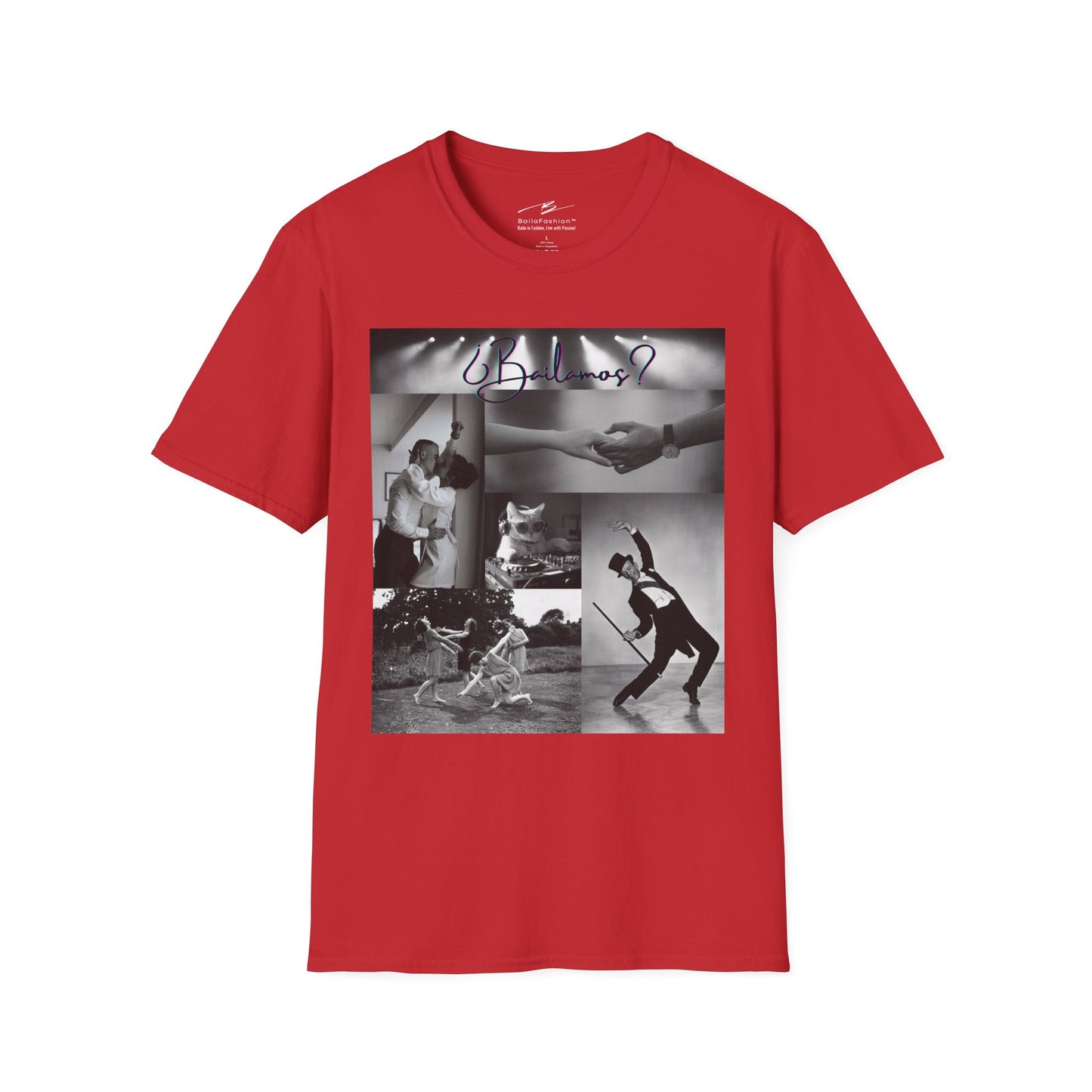 Bailamos Dance Collage T-shirt | DJ Cat Latin Dance Moments | Vintage Dance Couples | Matching Dance Tops | Dance Lifestyle | Practice Tee