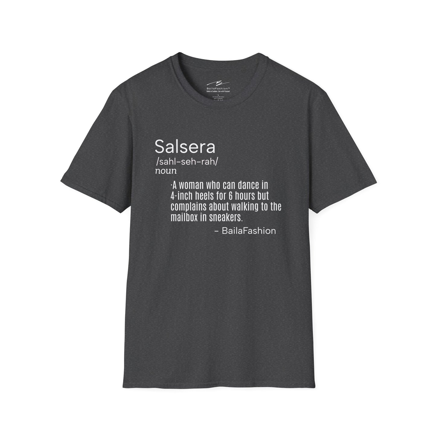 SALSERA Definition T-Shirt | Funny Salsa Dance Tee | High Heels vs Sneakers | Latin Dancing Humor | Women's Dancer Gift | Studio Daily Wear