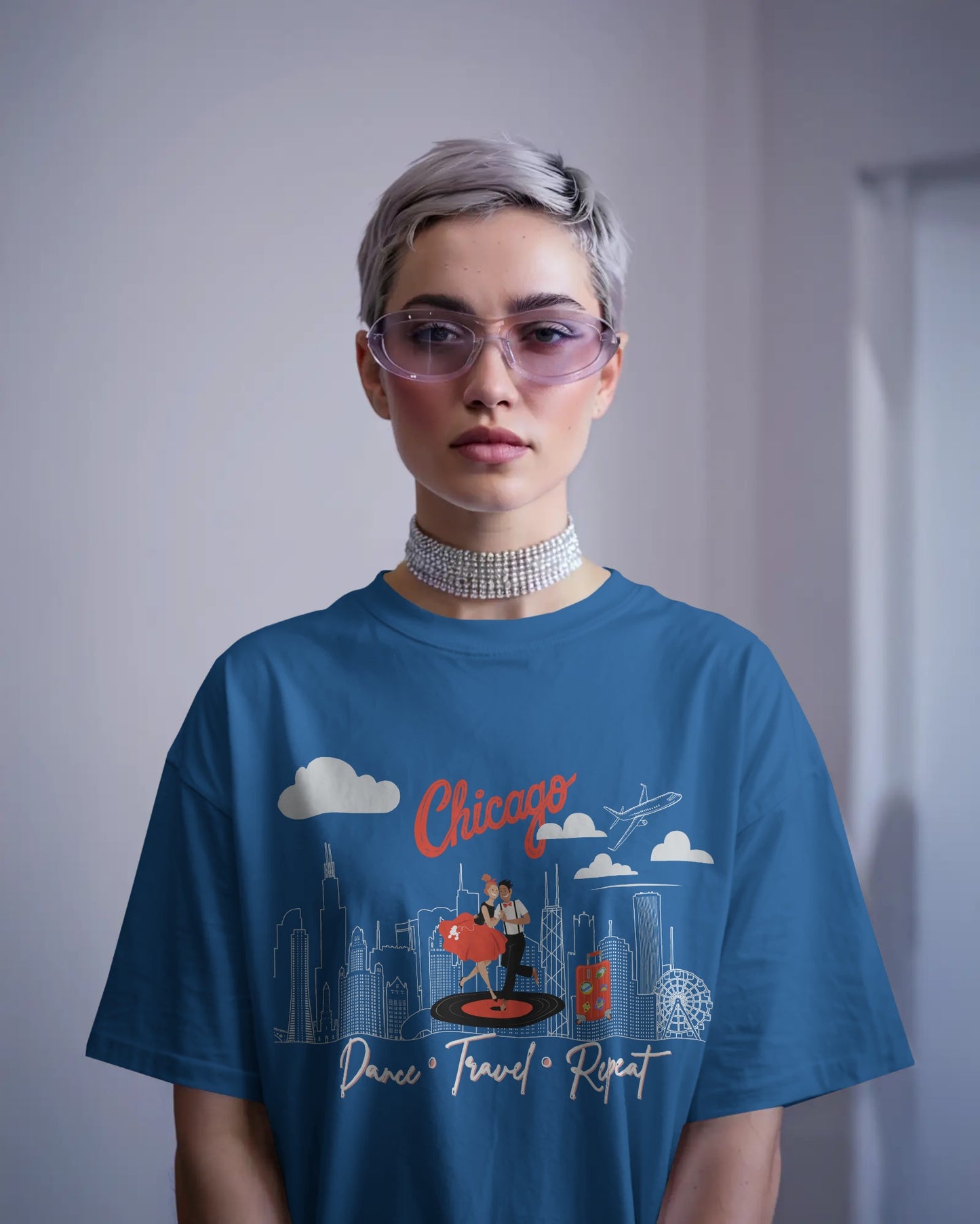 Chicago Dance Travel Repeat T-shirt | Windy City Latin Dance | Chi-town Salsa Bachata | Dance Congress Gift | BailaFashion Dance Lifestyle