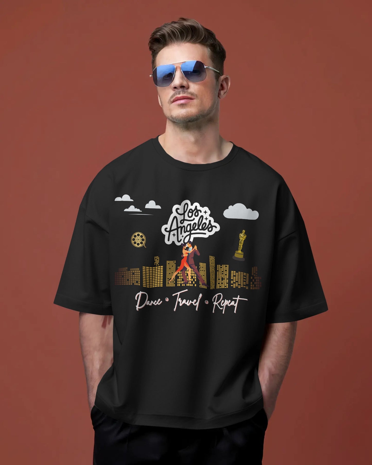 Los Angeles Dance Travel Repeat T-shirt | LA Latin Dance Scene | Hollywood Salsa Bachata | West Coast Dance Gift | BailaFashion Lifestyle
