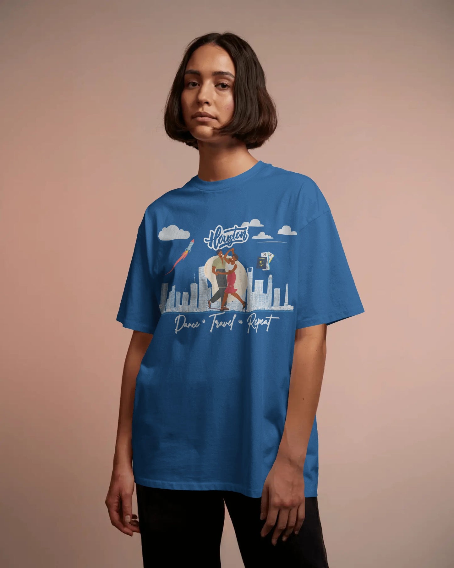 Houston Dance Travel Repeat T-shirt | Space City Latin Dance | Texas Salsa Bachata | Southern Dance Congress Gift | BailaFashion Lifestyle