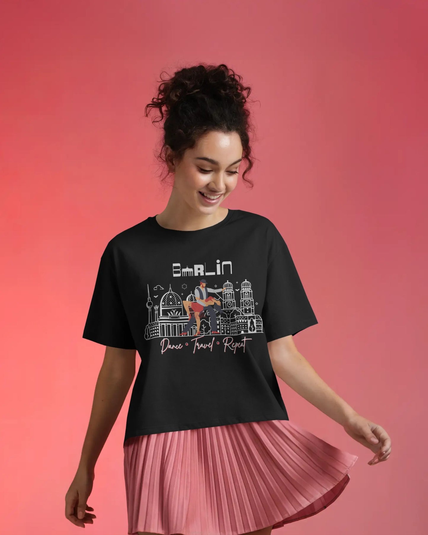 Berlin Dance Travel Repeat T-Shirt | Salsa Bachata Lovers Tee | Dance Lifestyle Shirt for Classes Socials Festivals | Matching Couple Tops