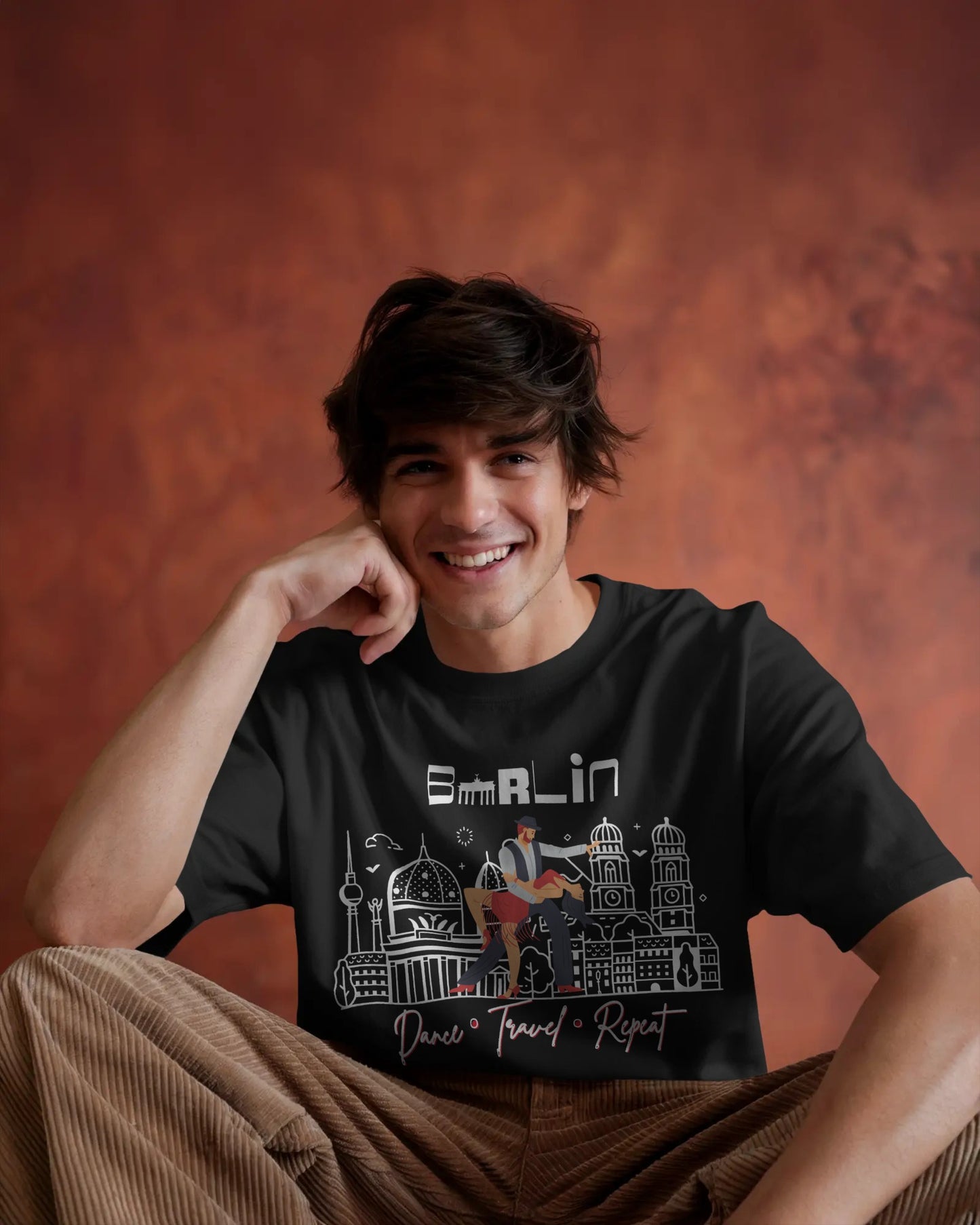 Berlin Dance Travel Repeat T-Shirt | Salsa Bachata Lovers Tee | Dance Lifestyle Shirt for Classes Socials Festivals | Matching Couple Tops