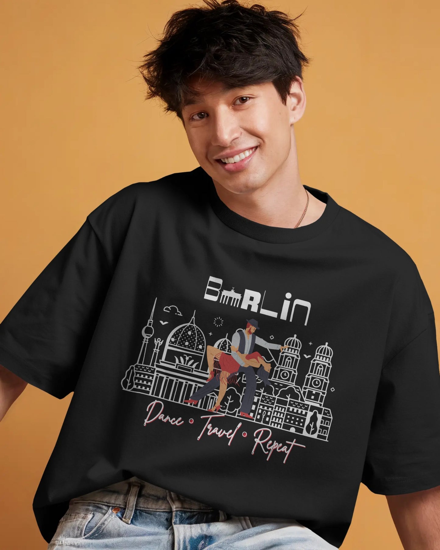 Berlin Dance Travel Repeat T-Shirt | Salsa Bachata Lovers Tee | Dance Lifestyle Shirt for Classes Socials Festivals | Matching Couple Tops
