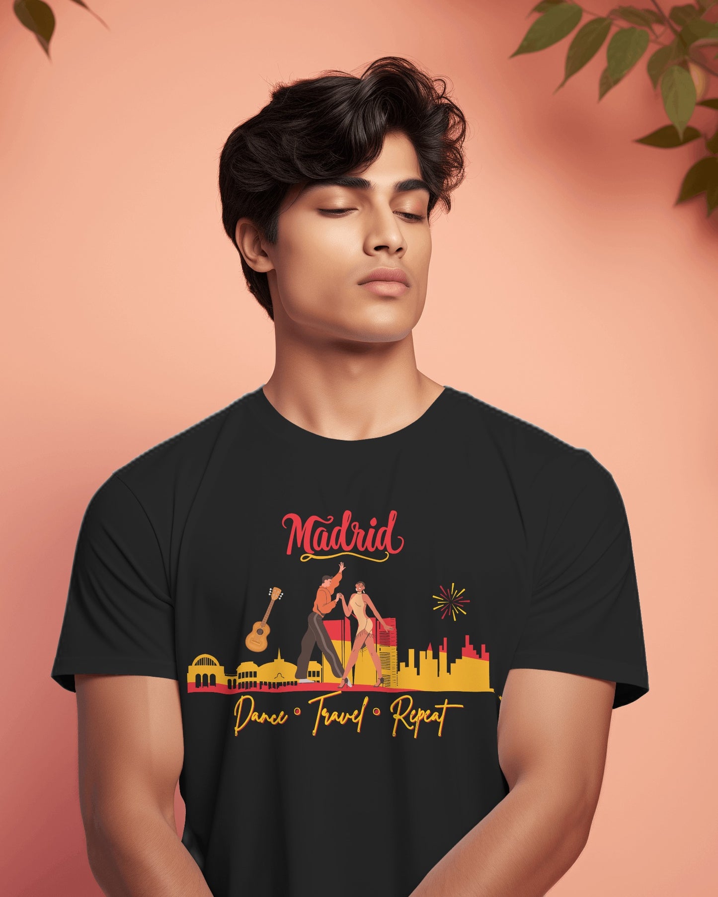 Madrid Dance Travel Repeat T-Shirt | Salsa Bachata Lovers Tee | Dance Lifestyle Shirt for Classes Socials Festivals | Matching Couple Tops