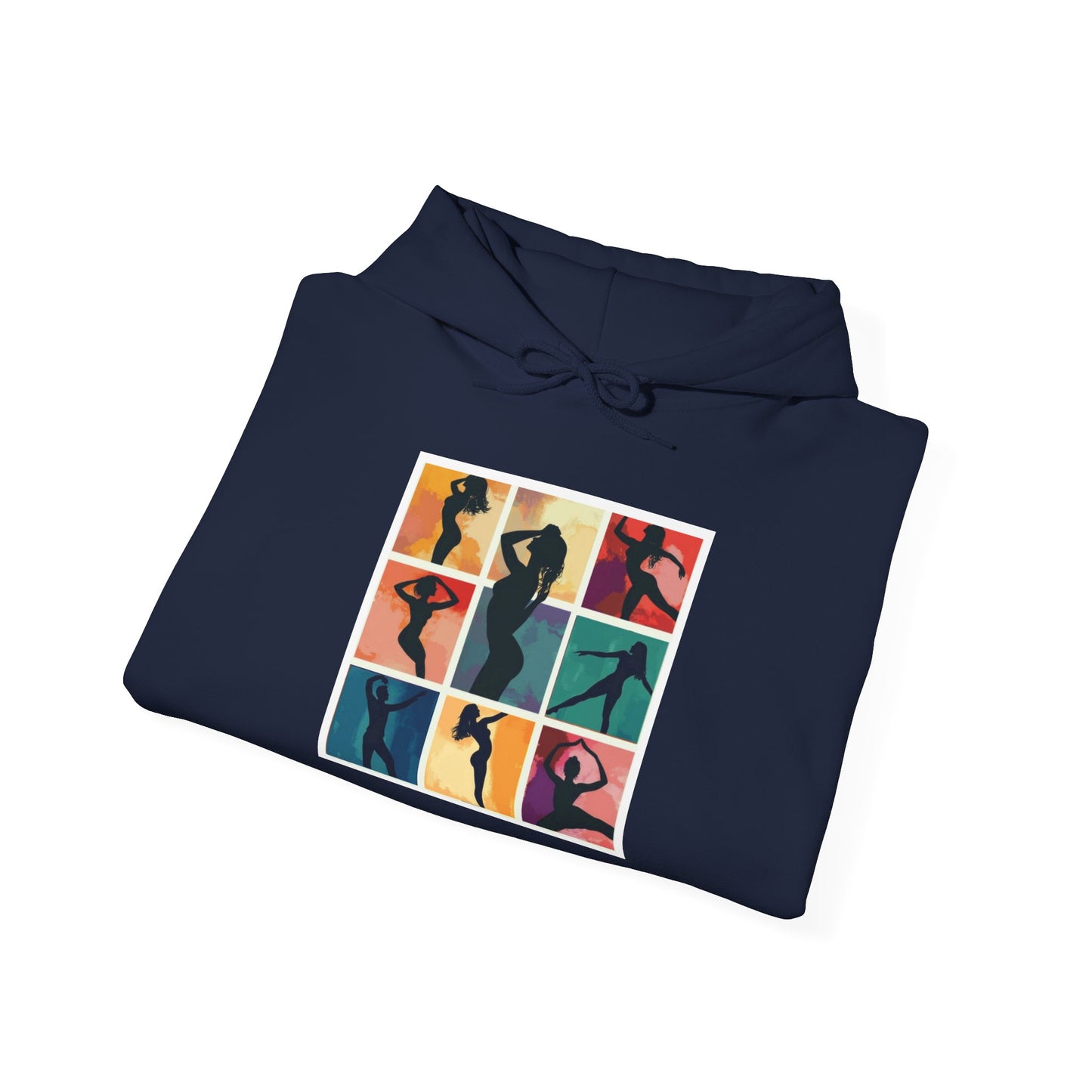 Dance Silhouette Hoodie | Colorful Latin Dance Art | Salsa Bachata Dancer Grid Design | Vibrant Dance Silhouettes | BailaFashion Lifestyle