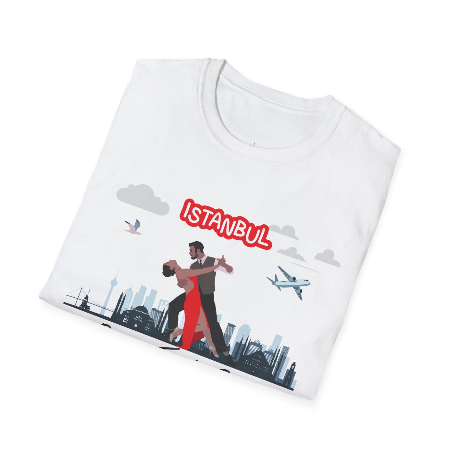Istanbul Dance Travel Repeat T-Shirt | Turkish Bachata Dancers Skyline Tee | Class Practice Festivals Matching Couple Tops | Dance Lifestyle