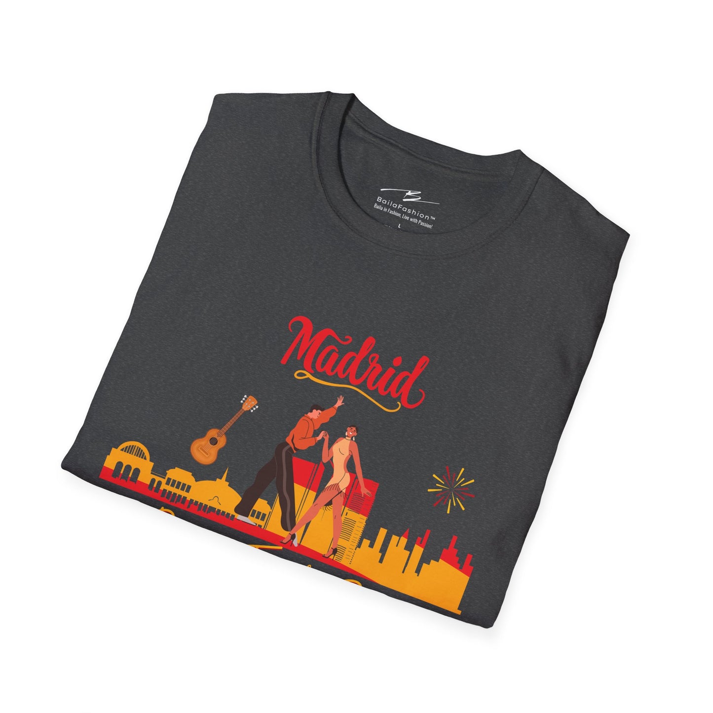 Madrid Dance Travel Repeat T-Shirt | Salsa Bachata Lovers Tee | Dance Lifestyle Shirt for Classes Socials Festivals | Matching Couple Tops