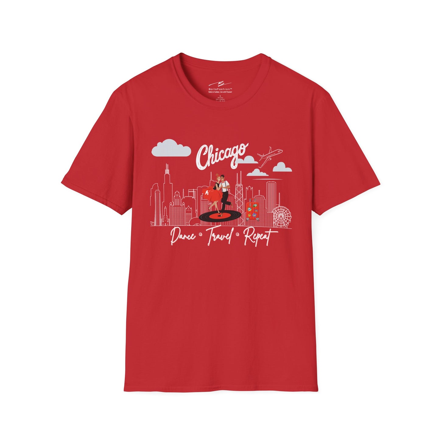 Chicago Dance Travel Repeat T-shirt | Windy City Latin Dance | Chi-town Salsa Bachata | Dance Congress Gift | BailaFashion Dance Lifestyle