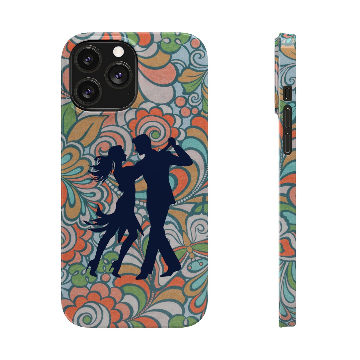 Retro Paisley iPhone Case | Latin Dance Couple | Vintage Salsa Art | Floral Dance Design | BailaFashion Dance Lifestyle