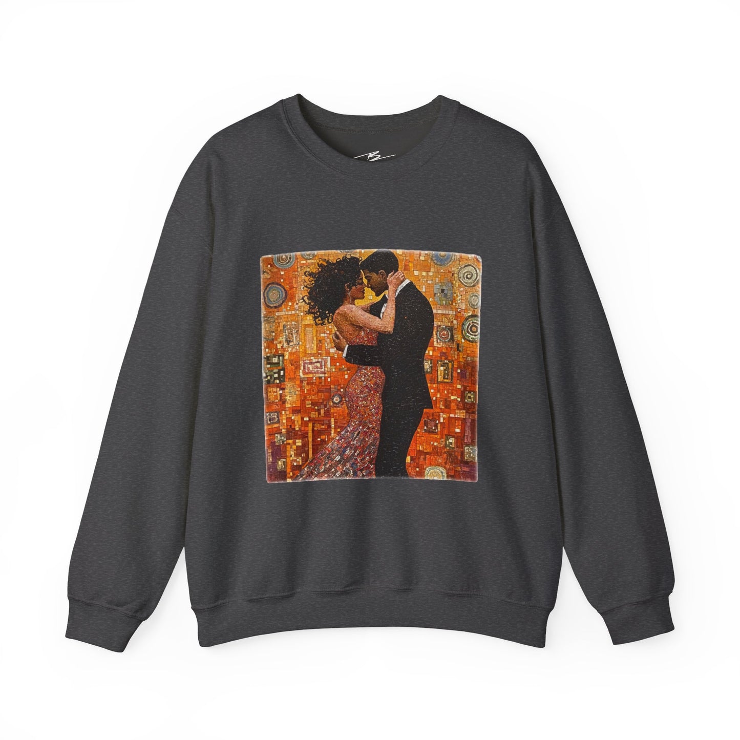 Amber Embrace Art Sweatshirt | Klimt-Inspired Latin Dance | Bachata Romance | BailaFashion Couple Streetwear | Dance Lifestyle Apparell