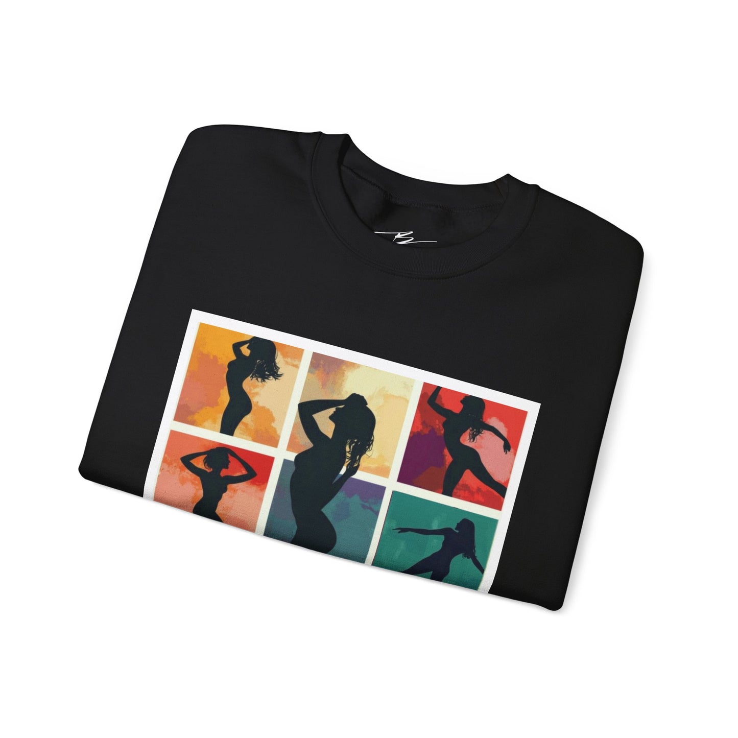 Dance Silhouette Grid Sweatshirt | Colorful Dancer Collage Crewneck | Modern Dance Art | Contemporary Ballet Jazz Hip-Hop Poses Pullover