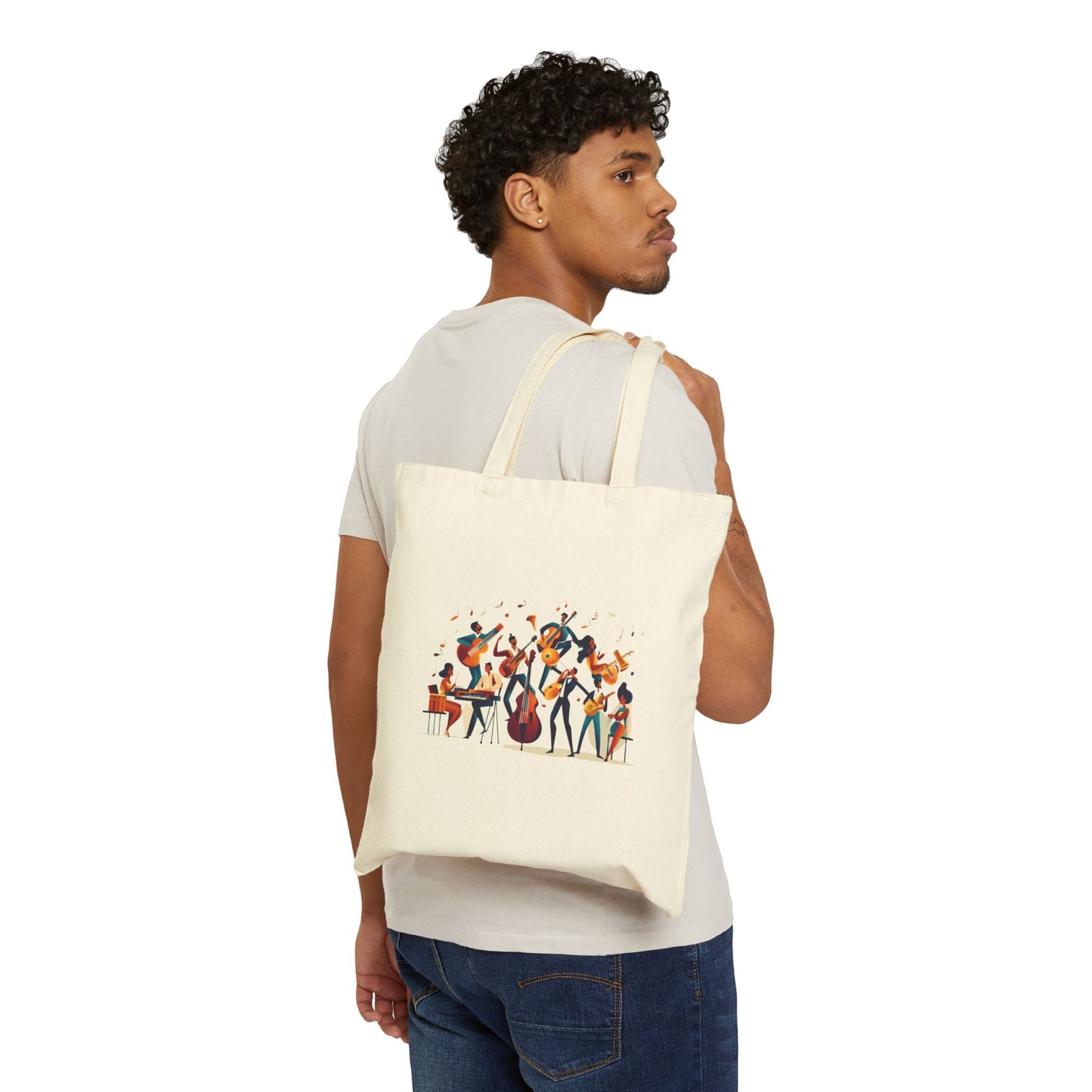 Latin Jazz Band Tote Bag | Modern Music Art | Salsa Orchestra Illustration | Musician Dancer Gift | BailaFashion Dance Lifestyle