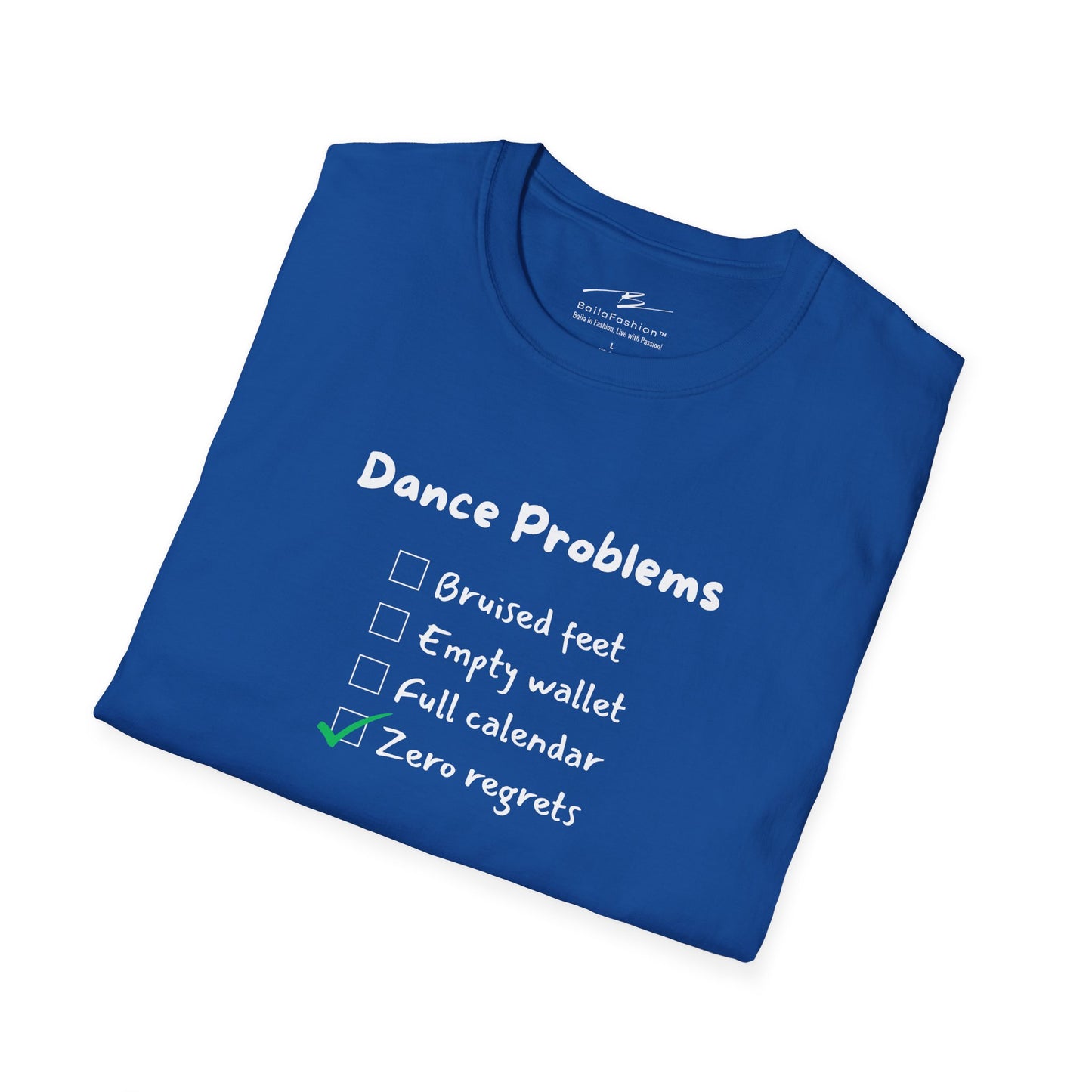 Dance Problems Checklist T-Shirt | Latin Dancer Humor | Salsa Bachata Tee | Zero Regrets Dance Life | Dance Lifestyle | Matching Couple Tops