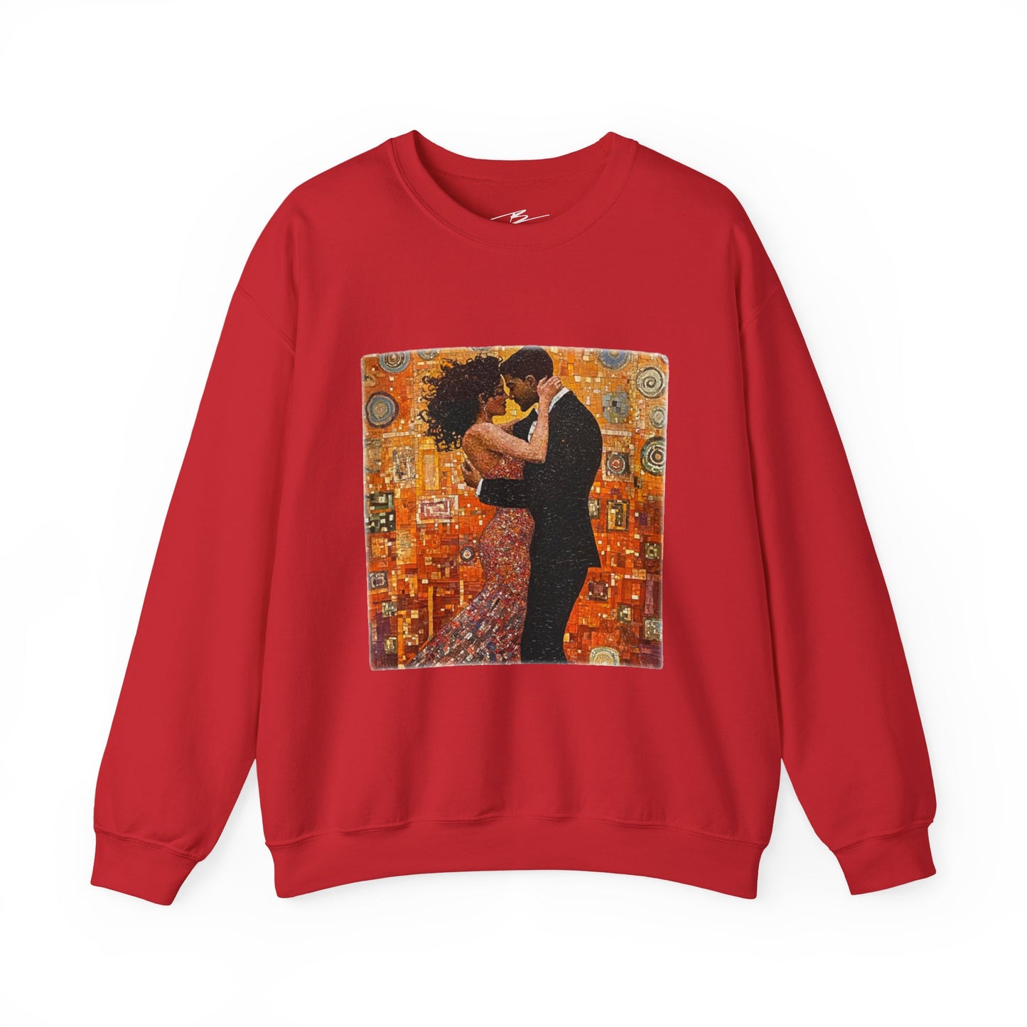 Amber Embrace Art Sweatshirt | Klimt-Inspired Latin Dance | Bachata Romance | BailaFashion Couple Streetwear | Dance Lifestyle Apparell