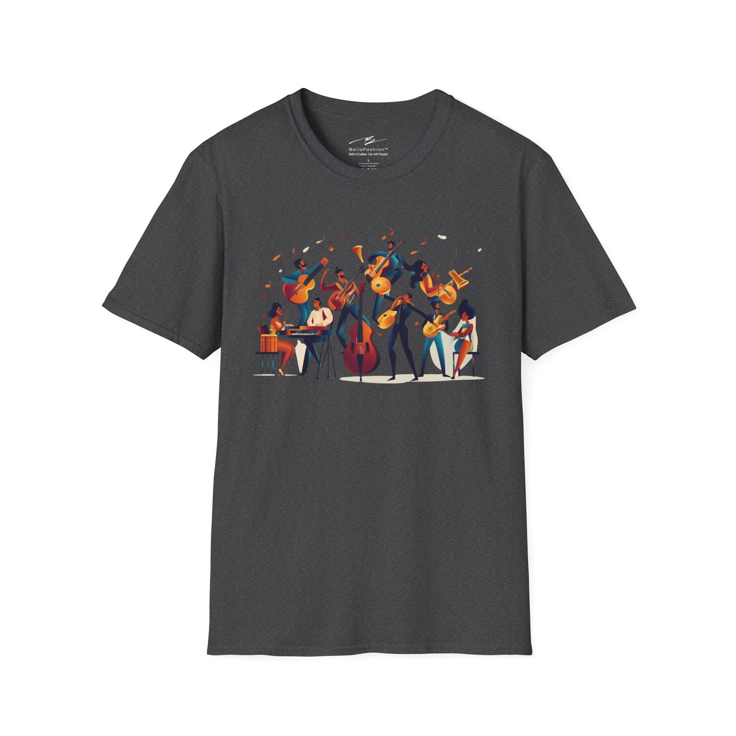 Salsa Orchestra T-Shirt | Latin Band Illustration | Musician Dance Art | Unisex Vibrant Music Tee | Studio Practice Wear | Dance Lifestyle