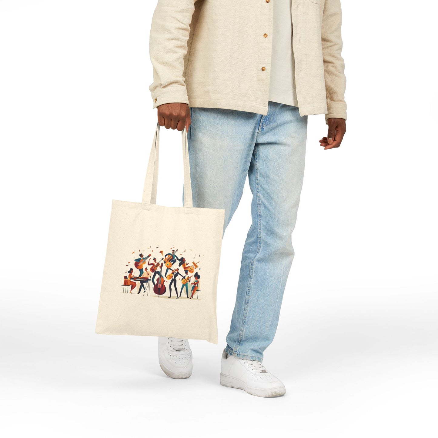 Latin Jazz Band Tote Bag | Modern Music Art | Salsa Orchestra Illustration | Musician Dancer Gift | BailaFashion Dance Lifestyle