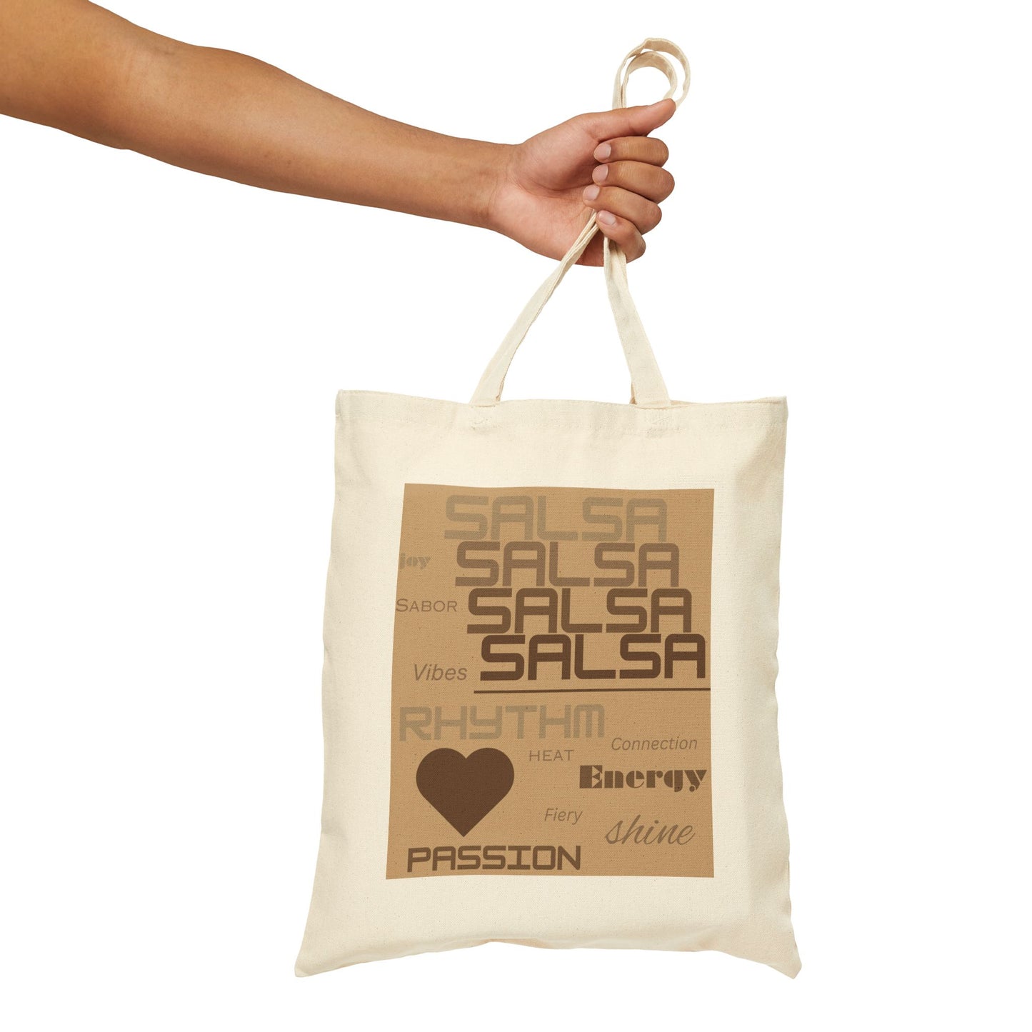 Salsa Typography Tote Bag | Fiery Dance Words Collection | Rhythm Energy Passion | Latin Dancer Carry All | BailaFashion Dance Lifestyle