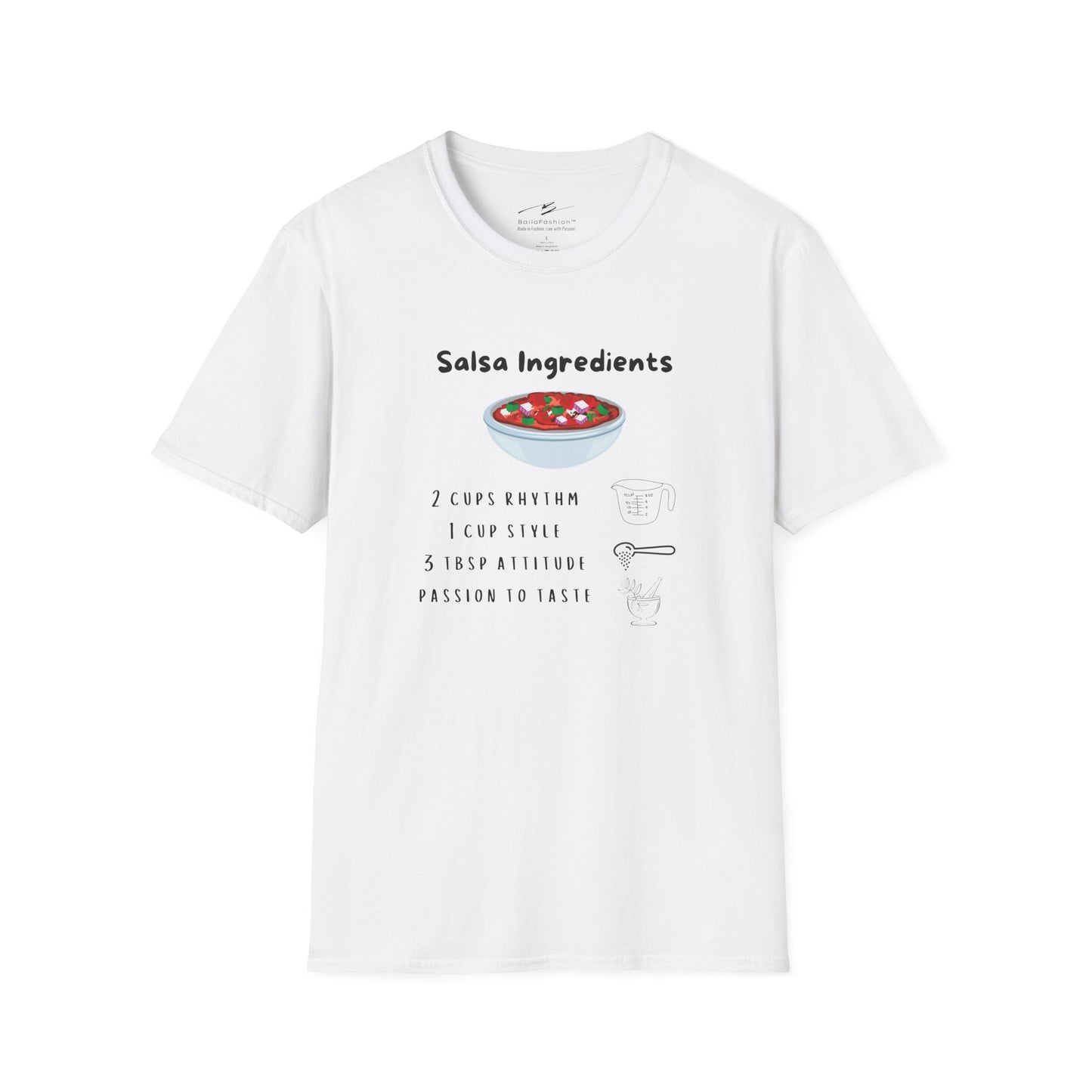 Salsa Ingredients Recipe T-Shirt | Latin Dance Humor | Rhythm Style Attitude | Dancer Gift | Dance Lifestyle | Matching Couple Tops