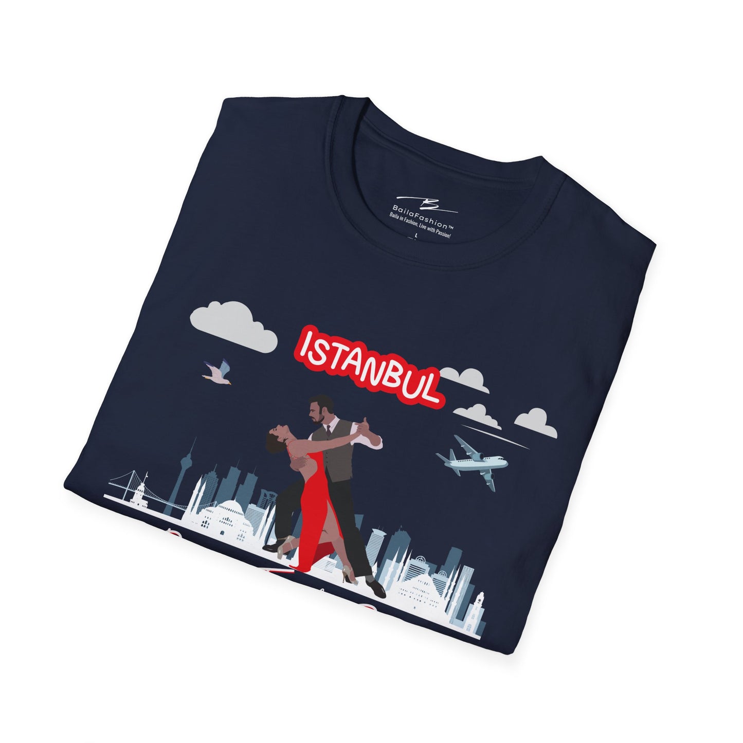Istanbul Dance Travel Repeat T-Shirt | Turkish Bachata Dancers Skyline Tee | Class Practice Festivals Matching Couple Tops | Dance Lifestyle
