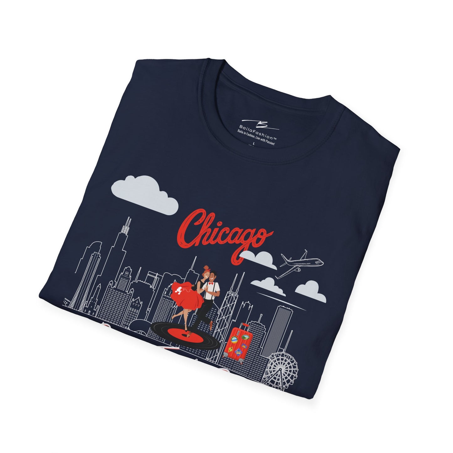 Chicago Dance Travel Repeat T-shirt | Windy City Latin Dance | Chi-town Salsa Bachata | Dance Congress Gift | BailaFashion Dance Lifestyle