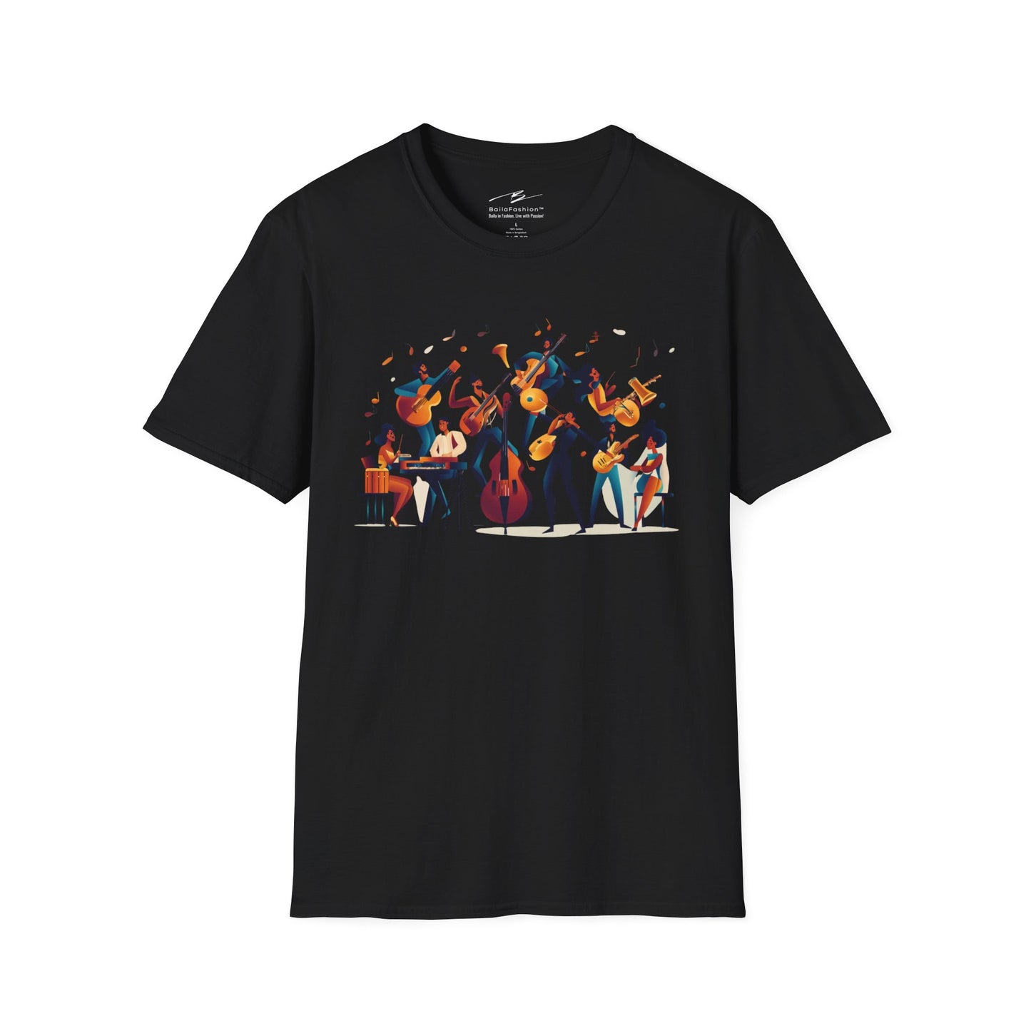 Salsa Orchestra T-Shirt | Latin Band Illustration | Musician Dance Art | Unisex Vibrant Music Tee | Studio Practice Wear | Dance Lifestyle