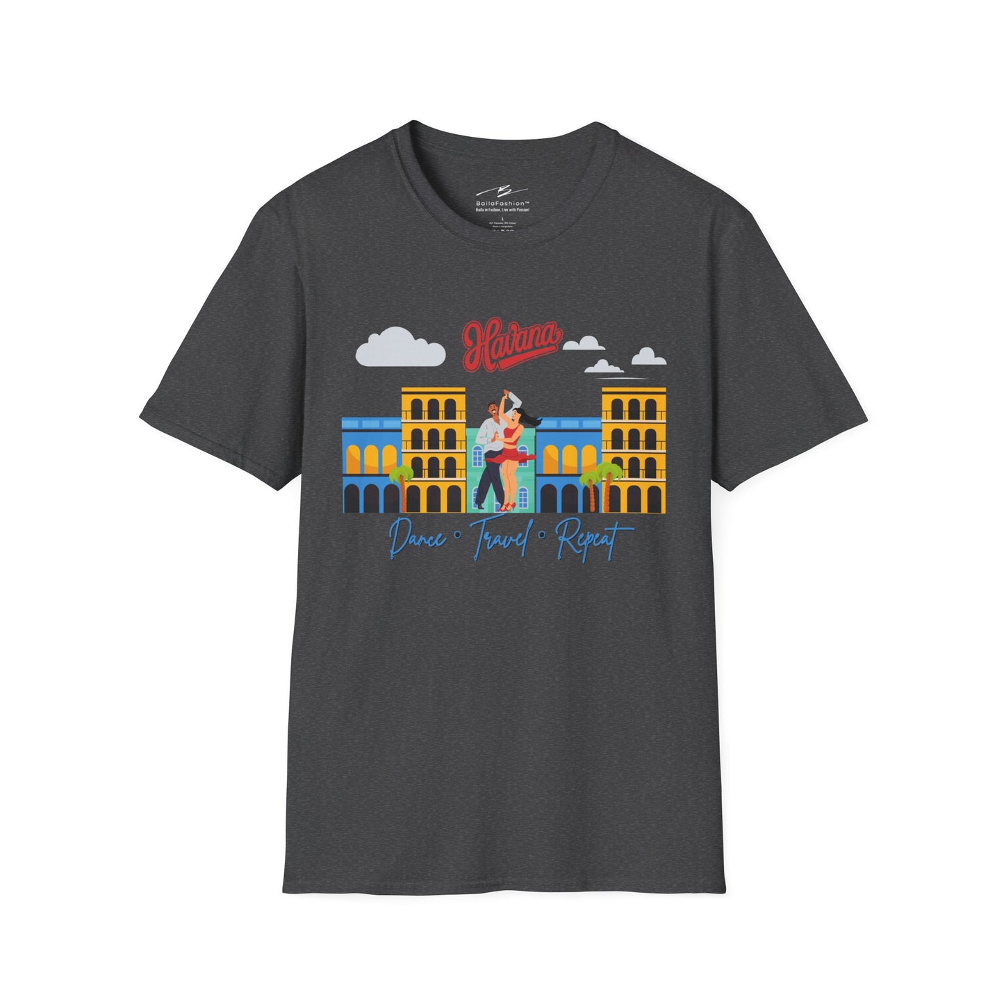 London Dance Travel Repeat T-Shirt | British Latin Dancers Big Ben Tee | Class Practice Matching Couple Tops | BailaFashion Dance Lifestyle