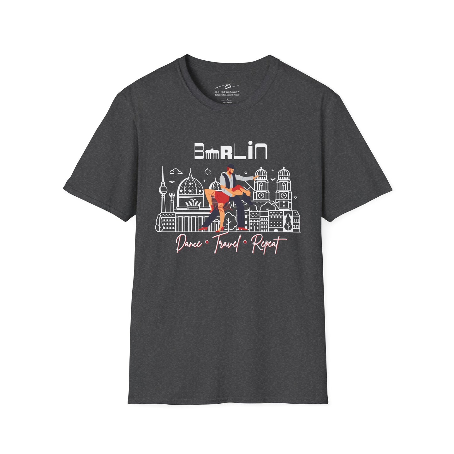 Berlin Dance Travel Repeat T-Shirt | Salsa Bachata Lovers Tee | Dance Lifestyle Shirt for Classes Socials Festivals | Matching Couple Tops