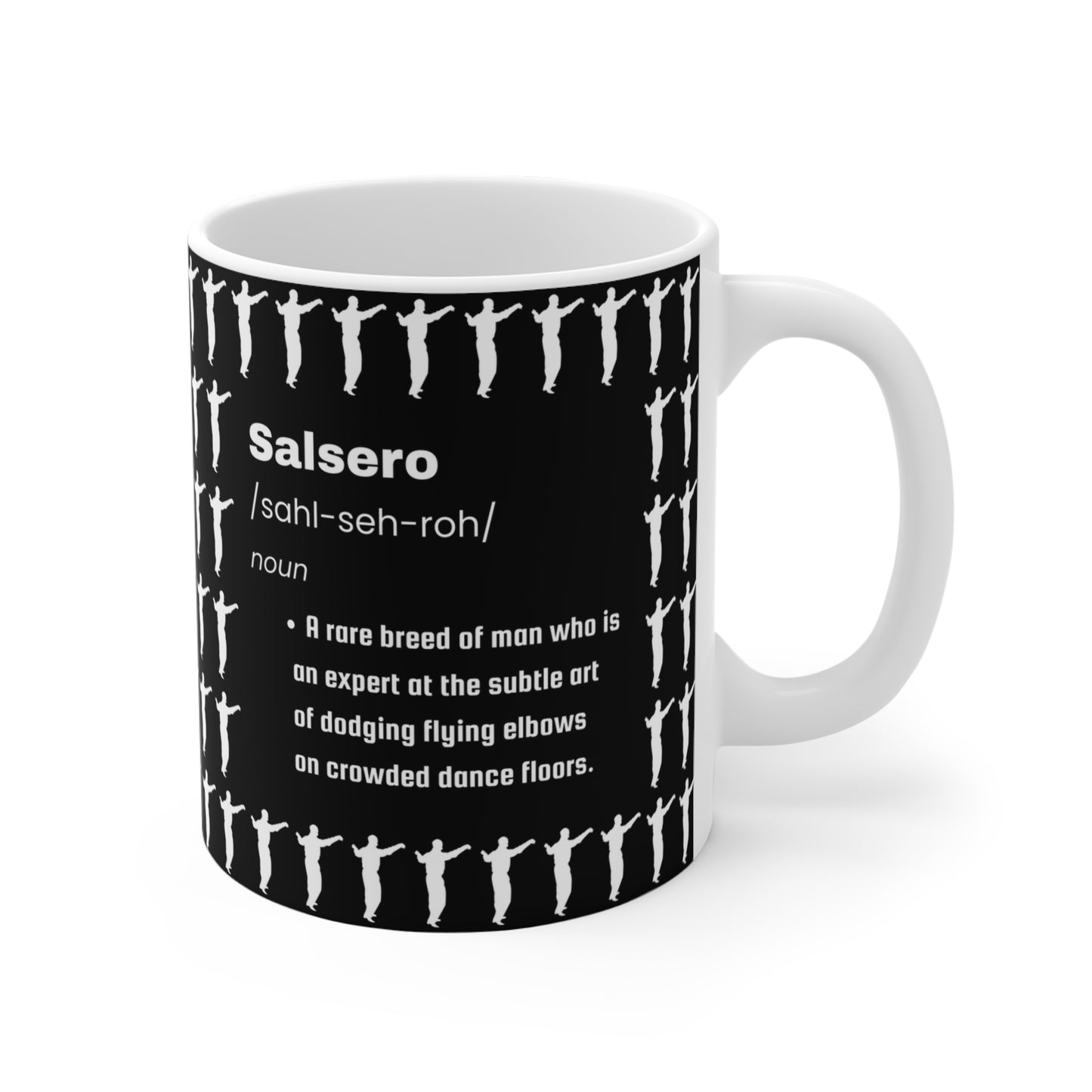 Salsero Definition Ceramic Mug 11oz | Latin Dance Humor Cup | Salsa Dancer Gift | Dance Studio Accessory | Elbow Dodging Expert