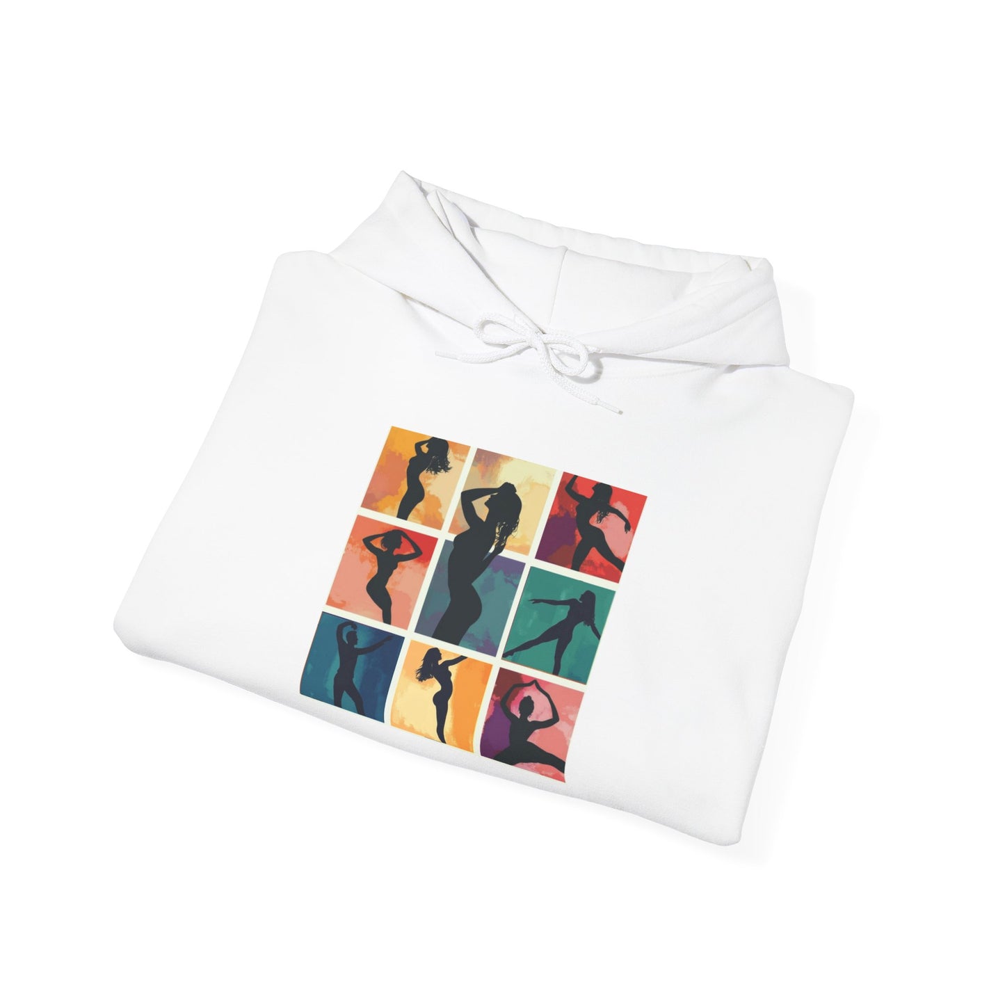 Dance Silhouette Hoodie | Colorful Latin Dance Art | Salsa Bachata Dancer Grid Design | Vibrant Dance Silhouettes | BailaFashion Lifestyle