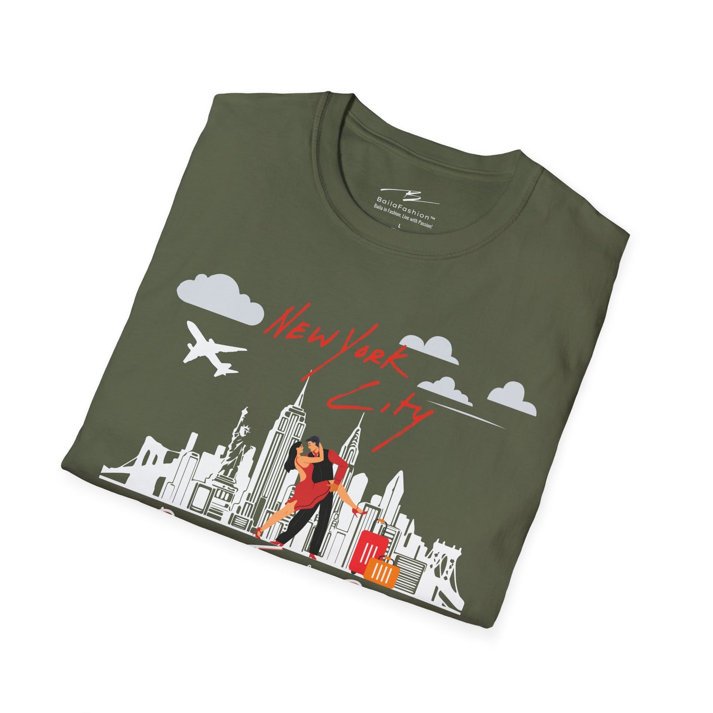 New York City Dance Travel Repeat T-shirt | NYC Latin Dance Scene | Big Apple Salsa Bachata | Dance Travel Gift | BailaFashion Lifestyle