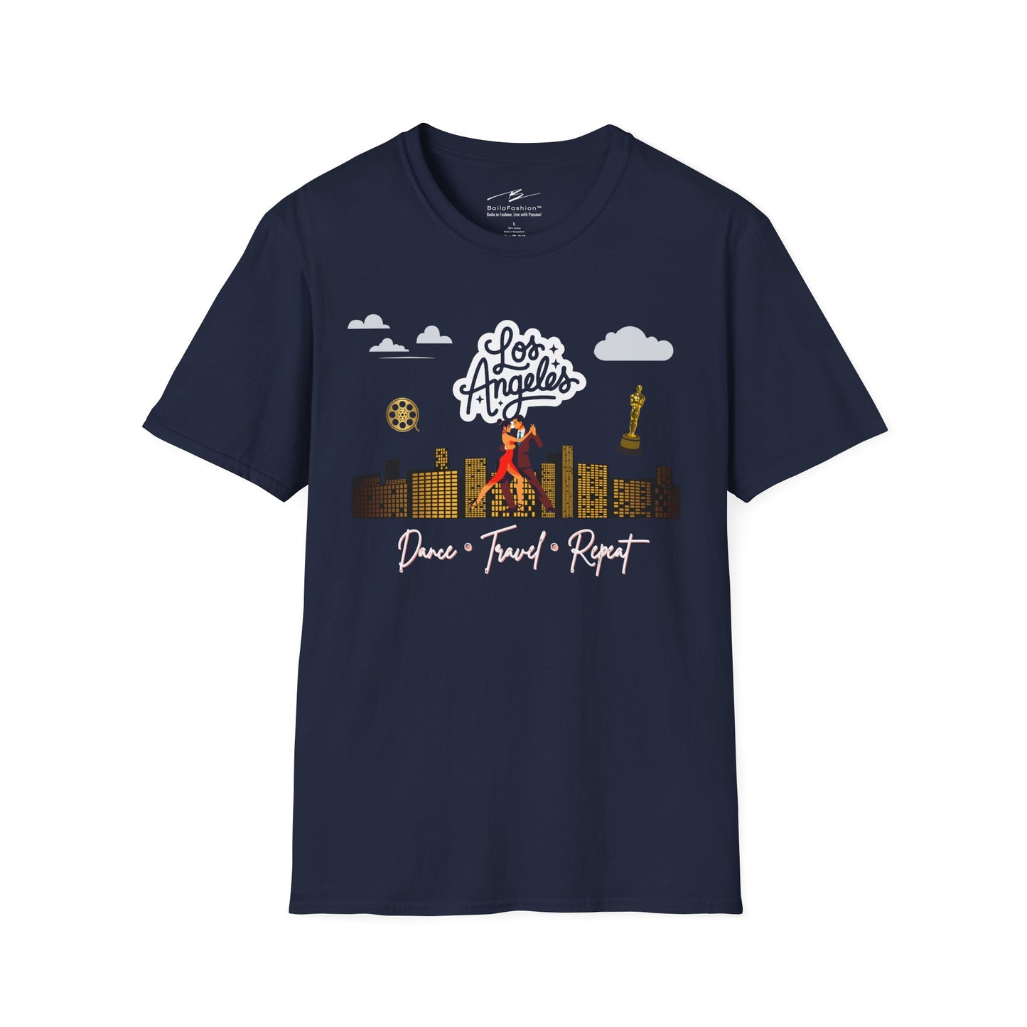 Los Angeles Dance Travel Repeat T-shirt | LA Latin Dance Scene | Hollywood Salsa Bachata | West Coast Dance Gift | BailaFashion Lifestyle